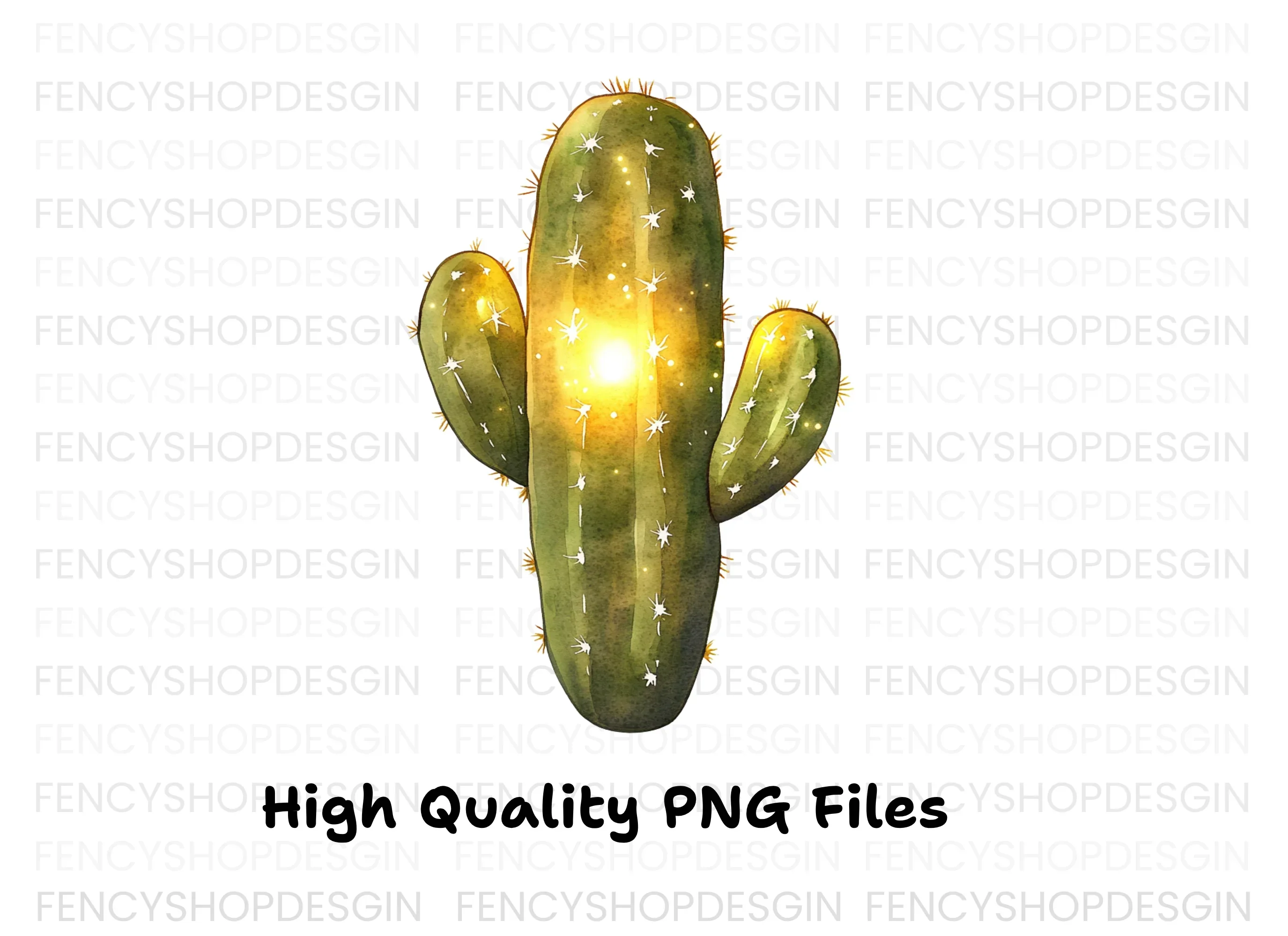 Sparkling Cactus Clipart Bundle - Image 3