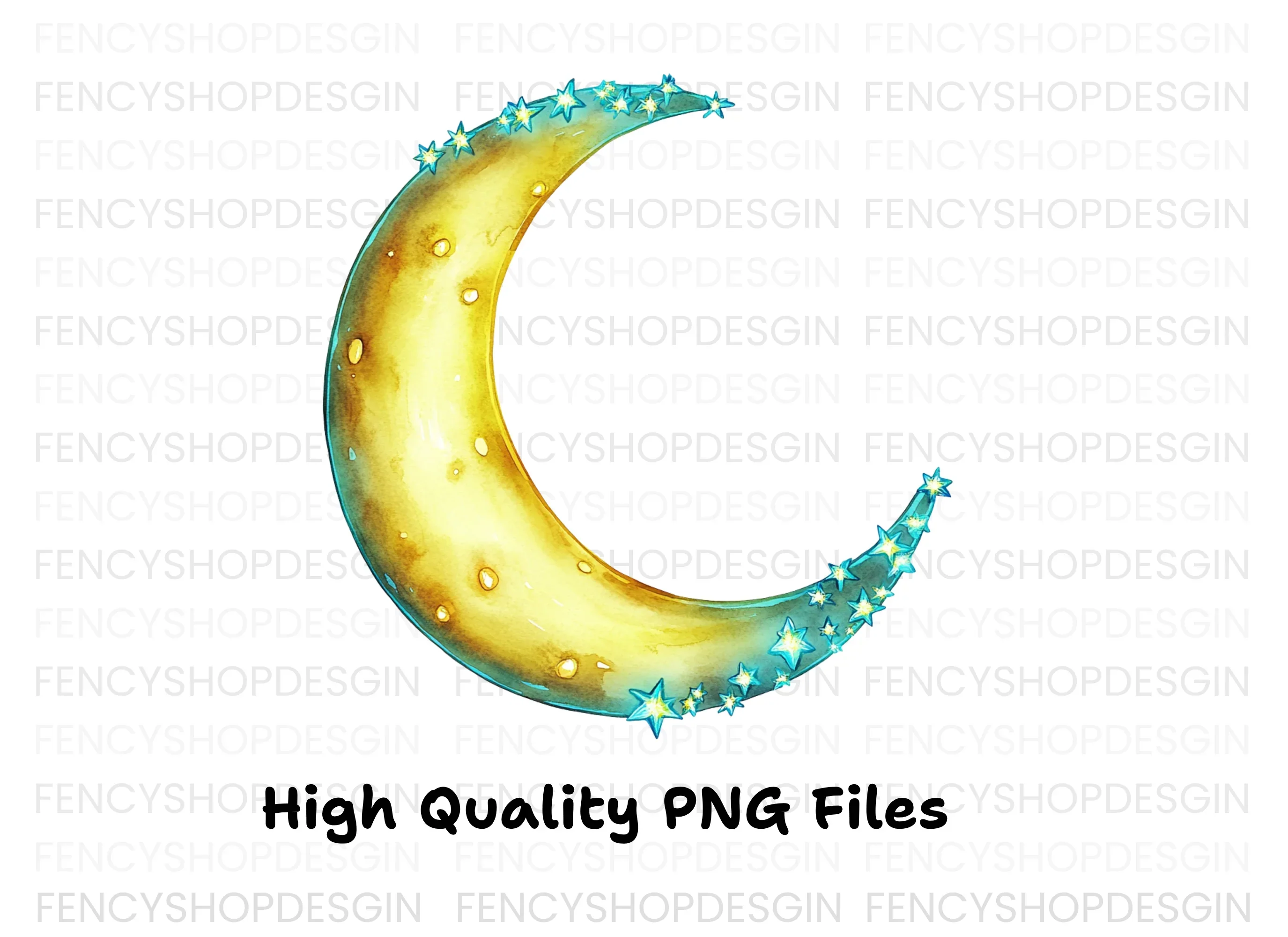 Sparkling Crescent Moon Clipart Bundle - Image 3