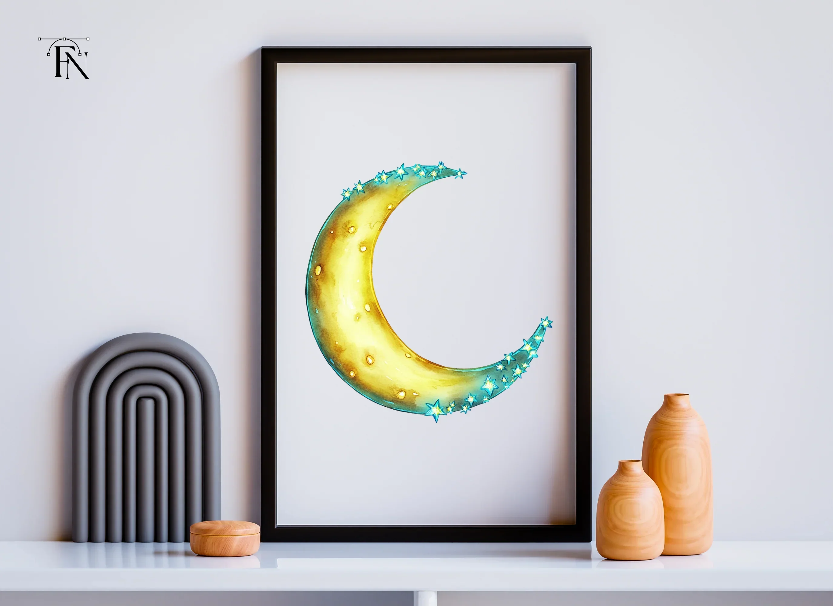 Sparkling Crescent Moon Clipart Bundle - Image 6