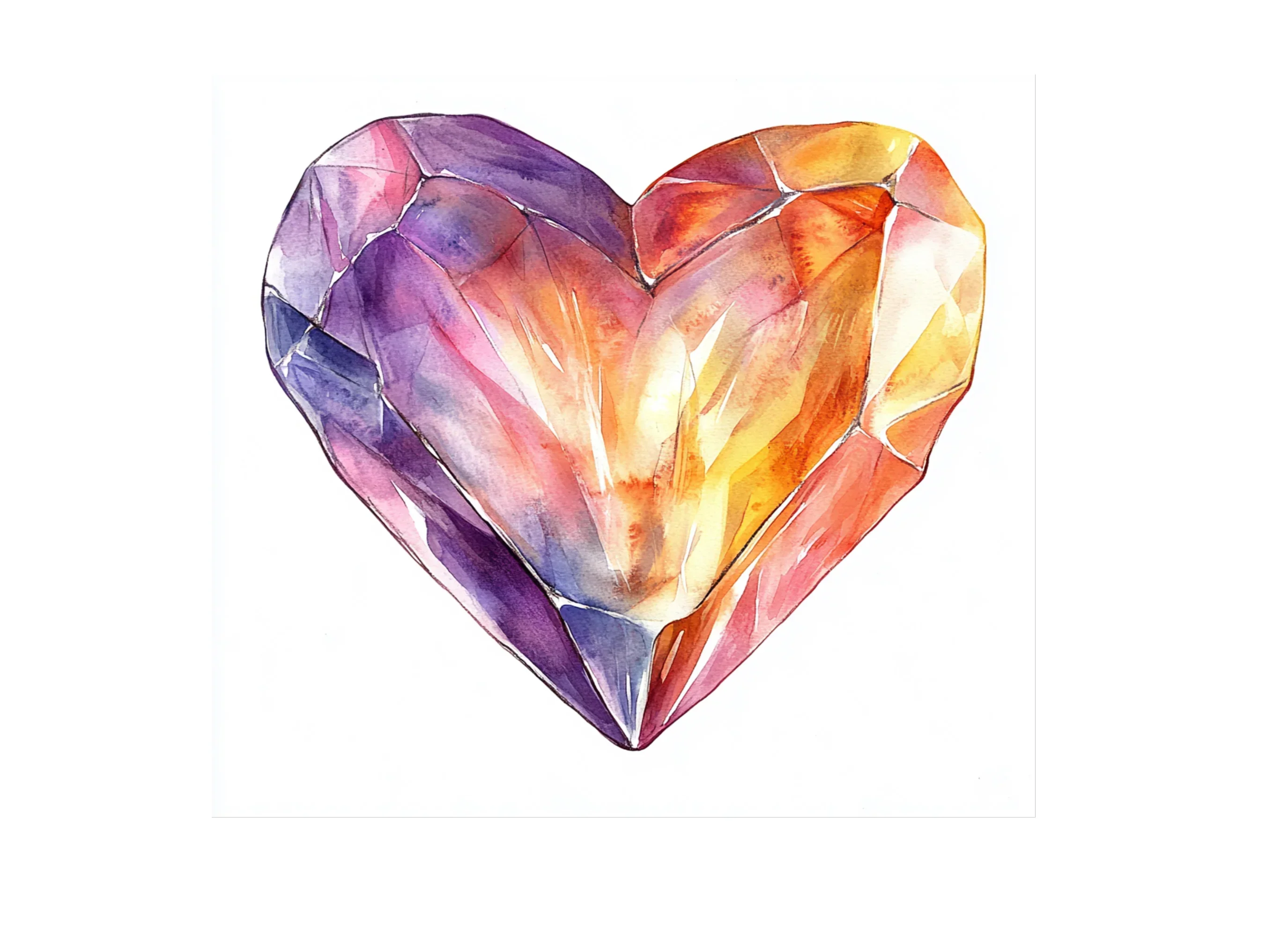 Sparkling Gemstone Heart Clipart Bundle - Image 3