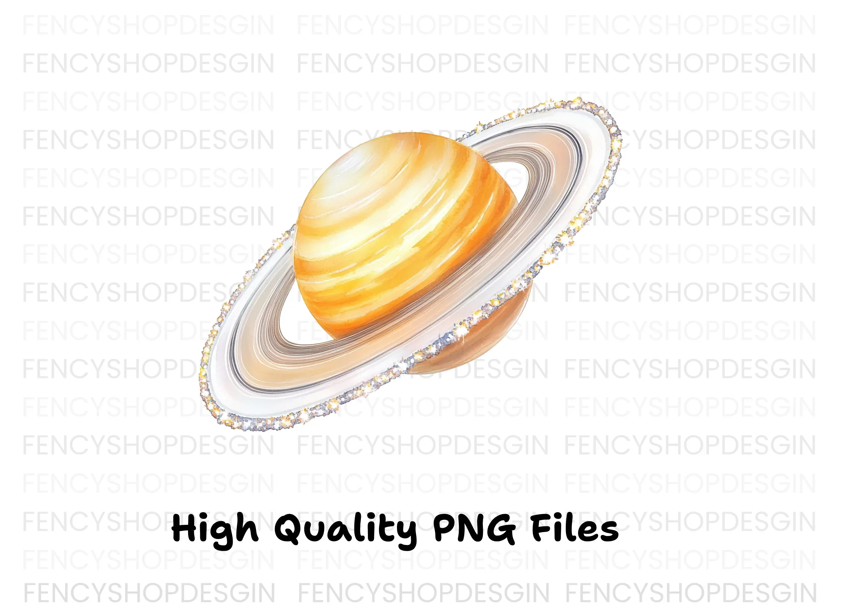Sparkling Saturn Planet Clipart Bundle - Image 2