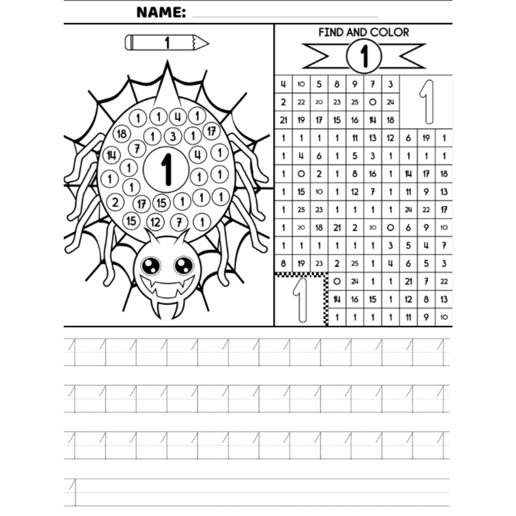 Spider Number Maze Handwriting Worksheets - Image 2