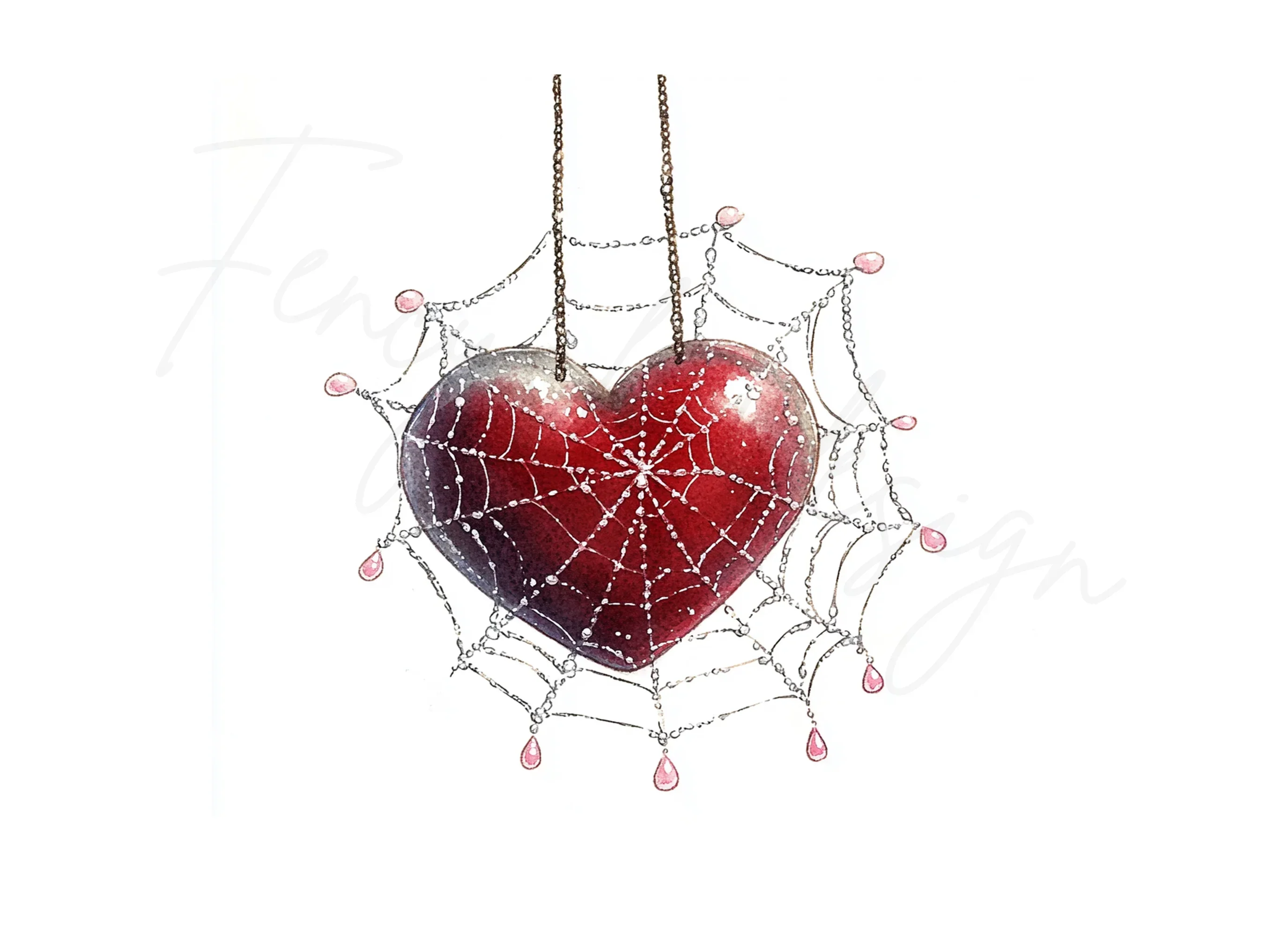 Spiderweb Hearts Clipart Bundle - Image 3