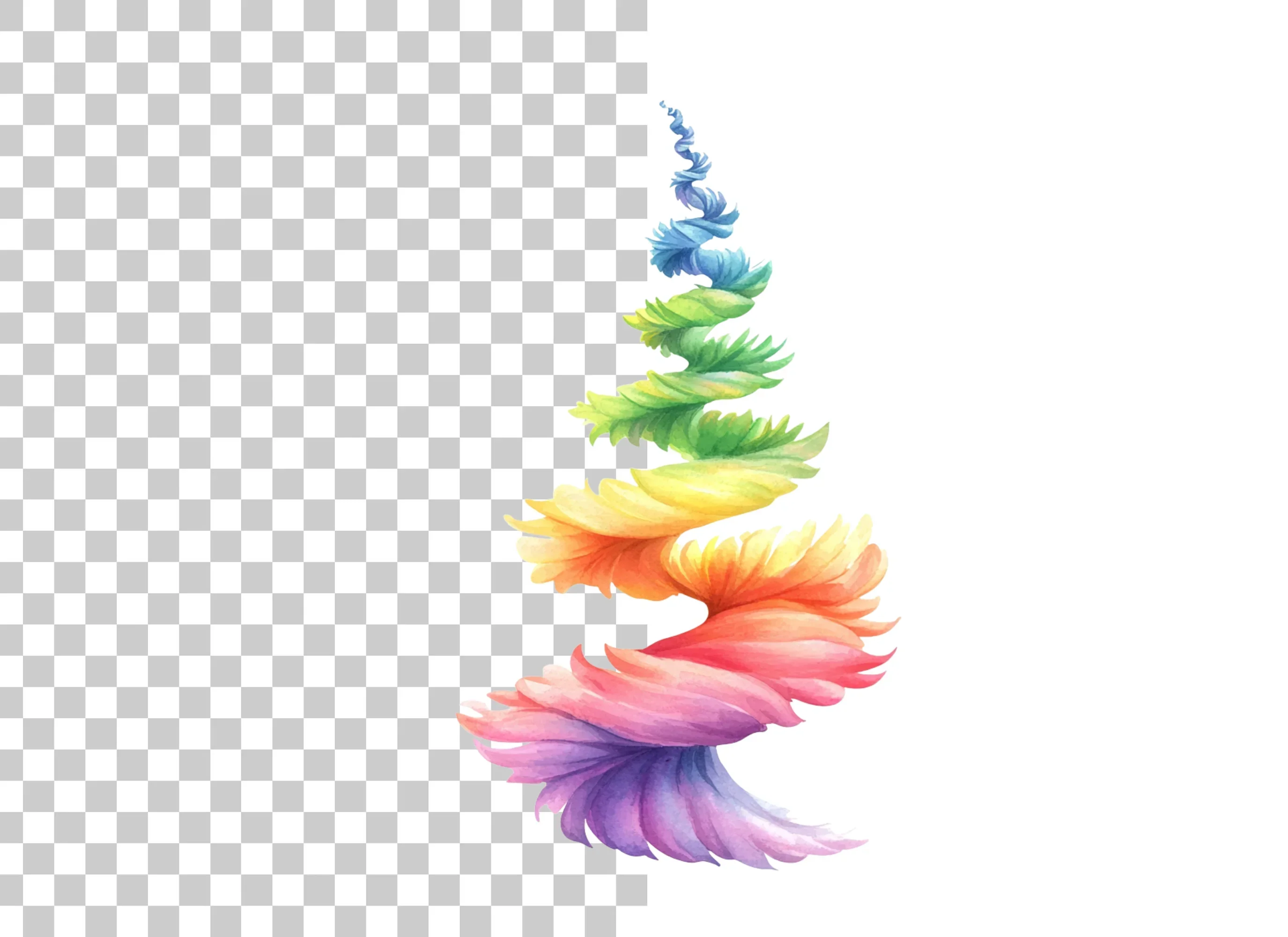 Spiral Rainbow Feather Tower Clipart Bundle - Image 2