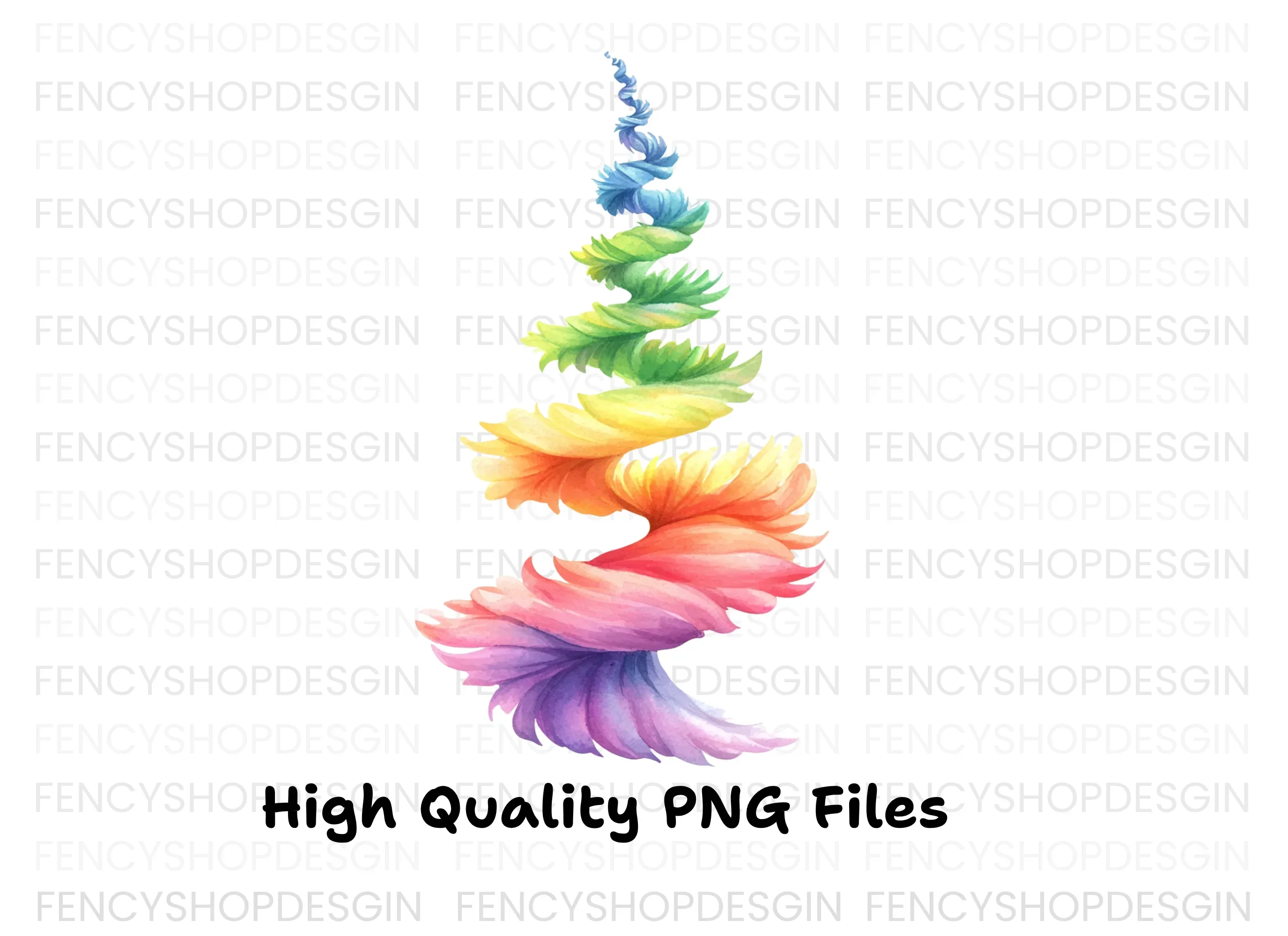Spiral Rainbow Feather Tower Clipart Bundle - Image 3