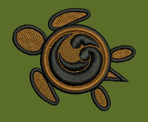 Spiral Turtle Embroidery Design