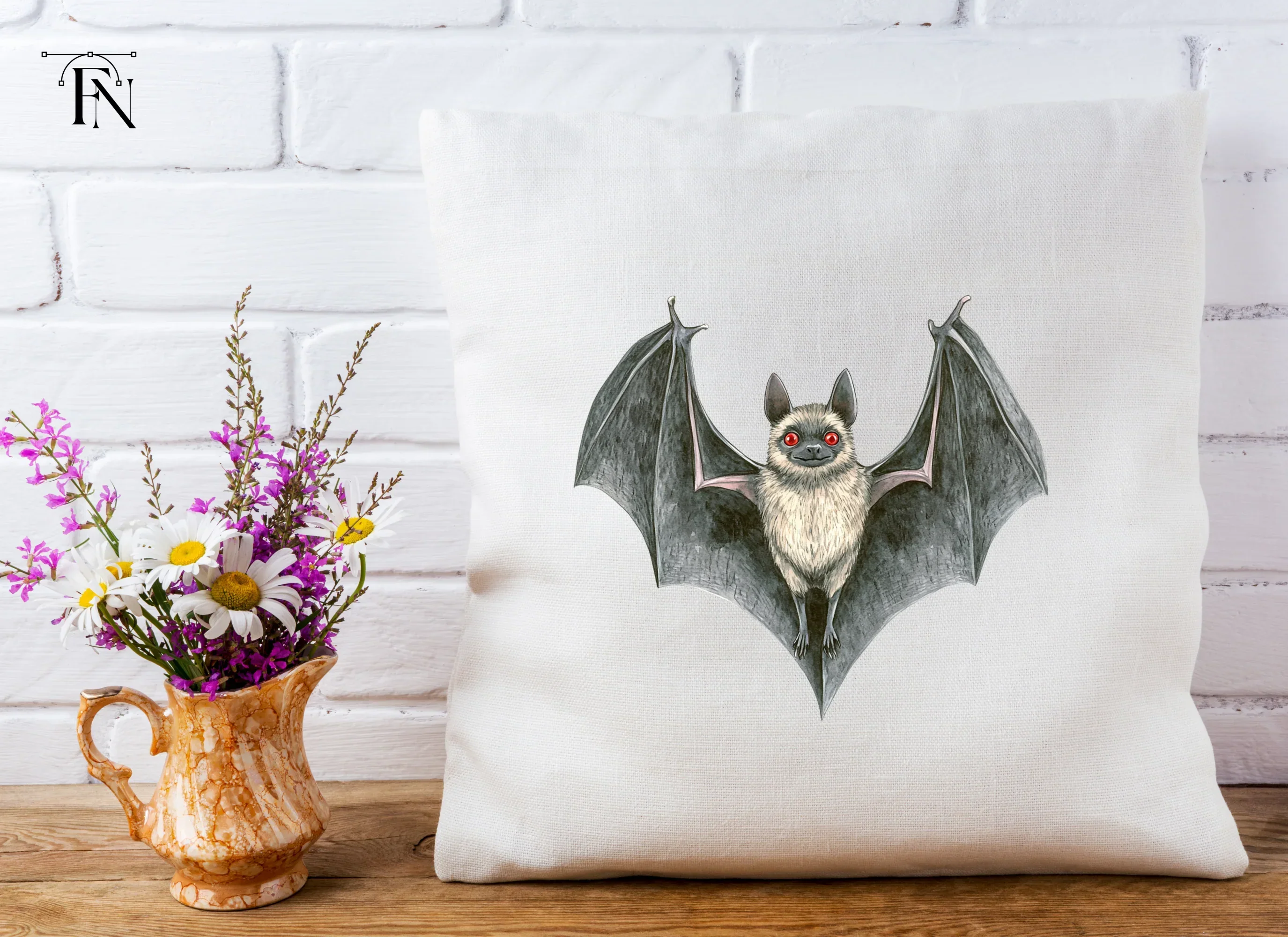 Spooky Bat with Red Eyes Clipart Bundle - Image 4