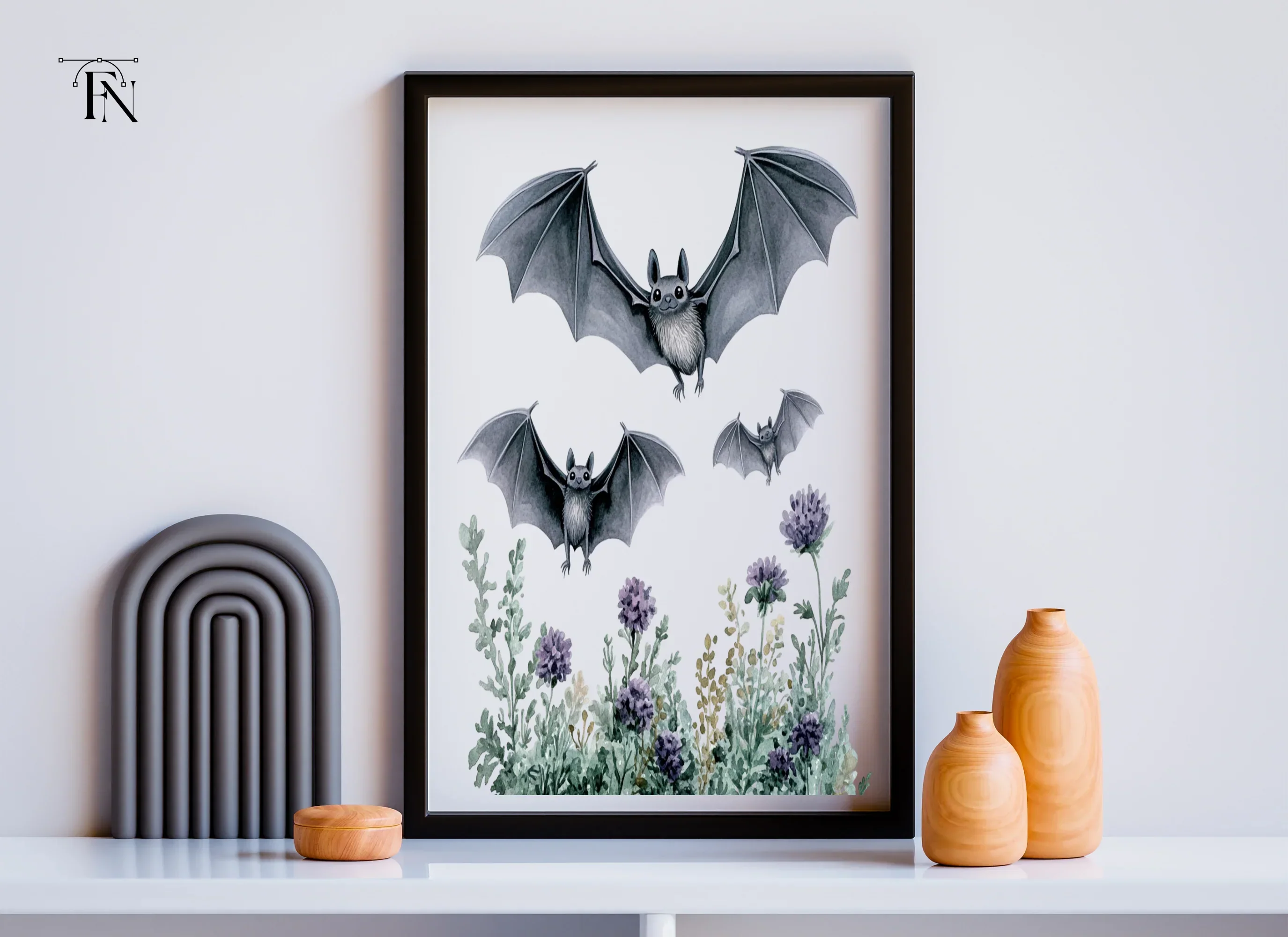 Spooky Bats and Flowers Clipart Bundle - Image 6