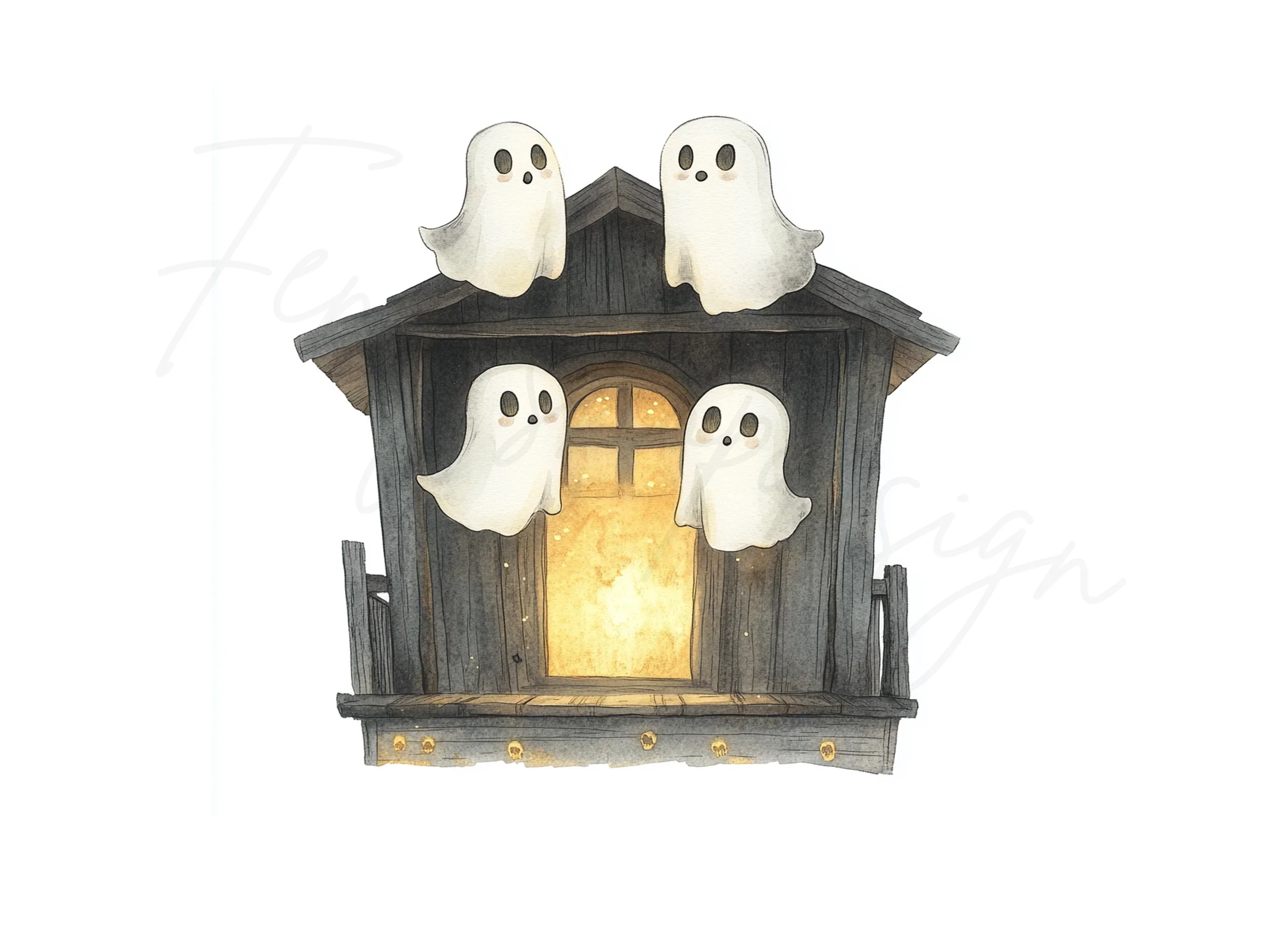 Spooky Ghost Houses Clipart Bundle - Image 2