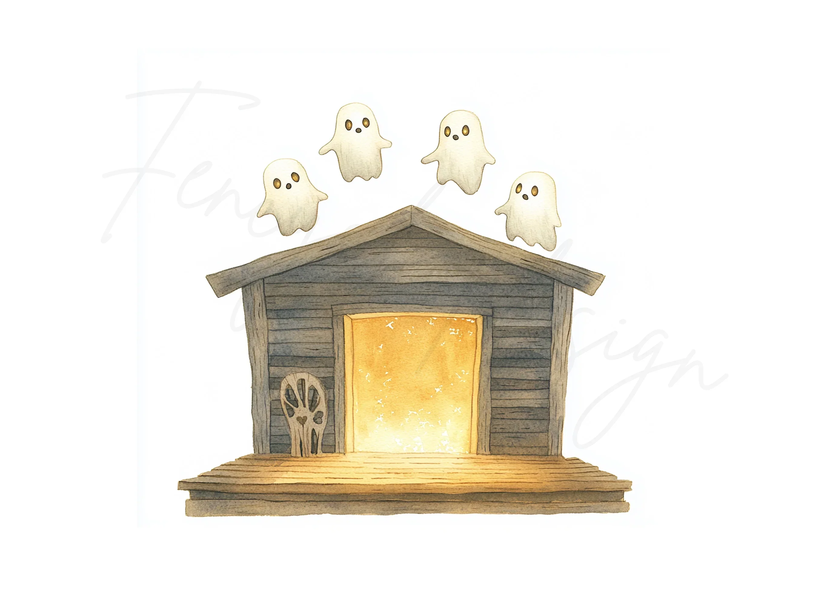 Spooky Ghost Houses Clipart Bundle - Image 3
