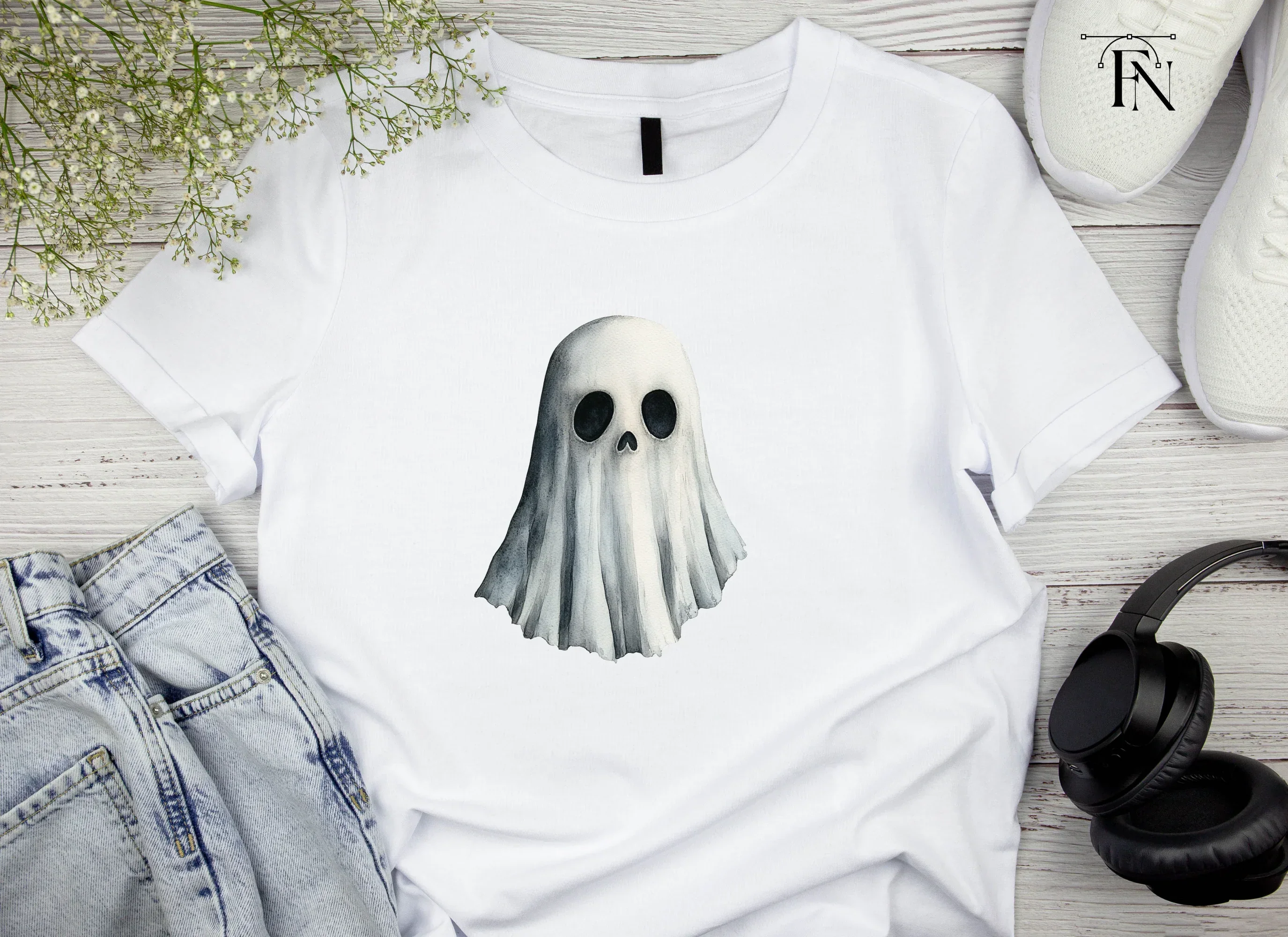 Spooky Ghost Trio Clipart Bundle - Image 3