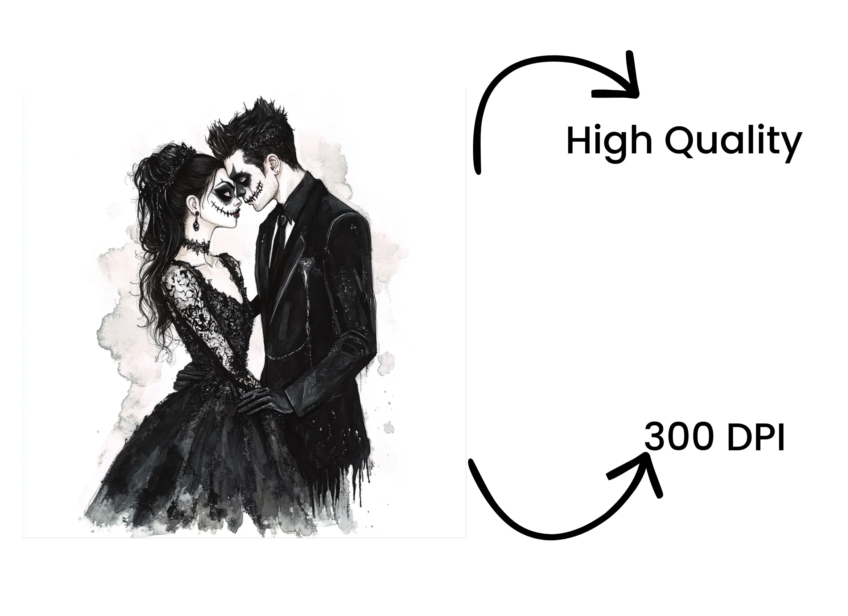 Spooky Gothic Wedding Clipart Bundle - Image 4