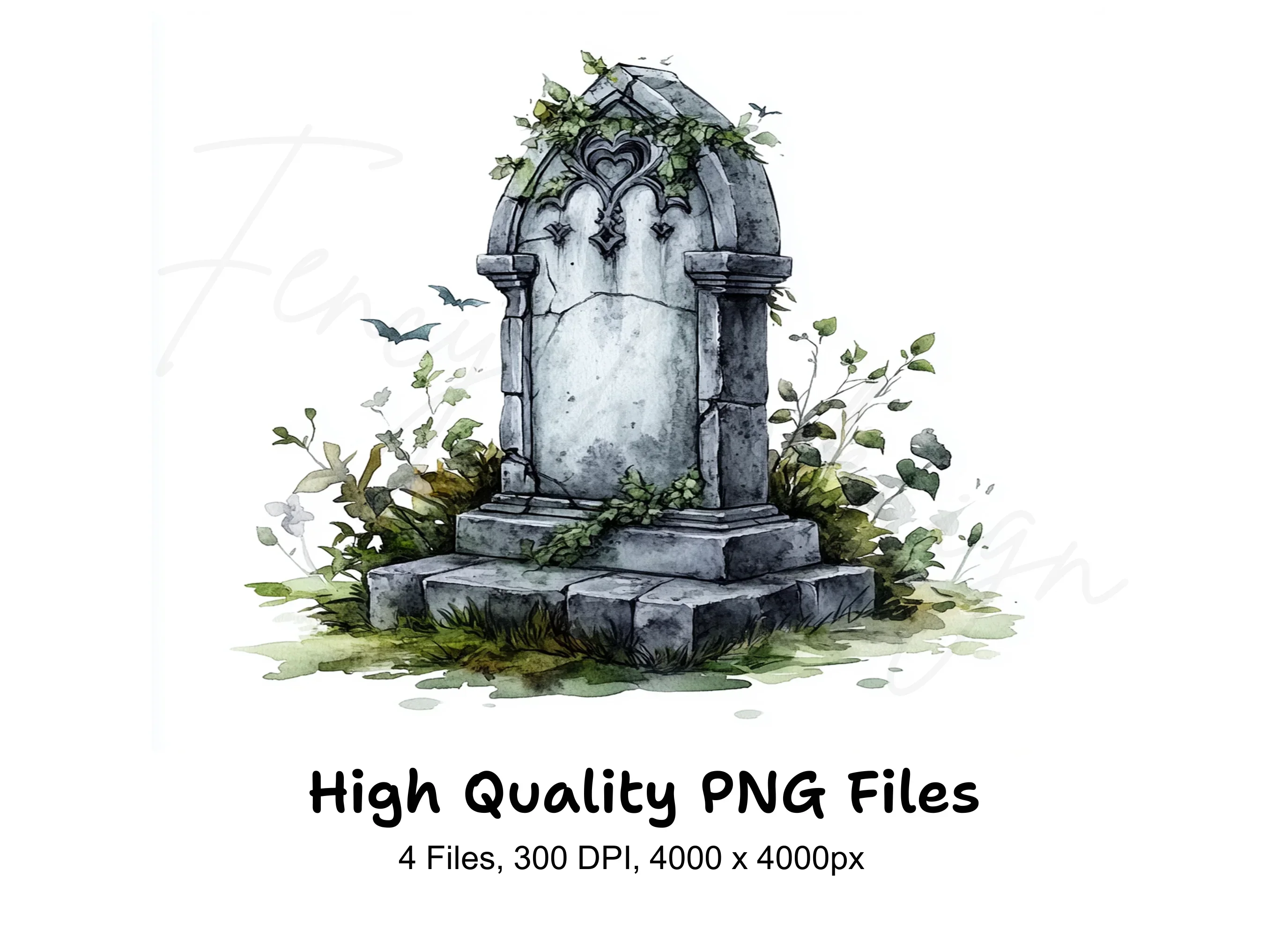 Spooky Gravestone Clipart Bundle