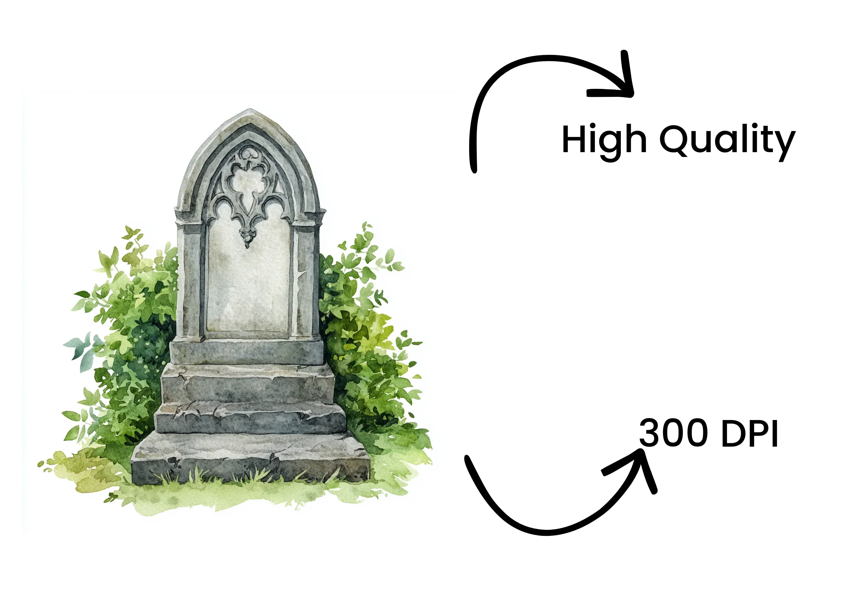 Spooky Gravestone Clipart Bundle - Image 4