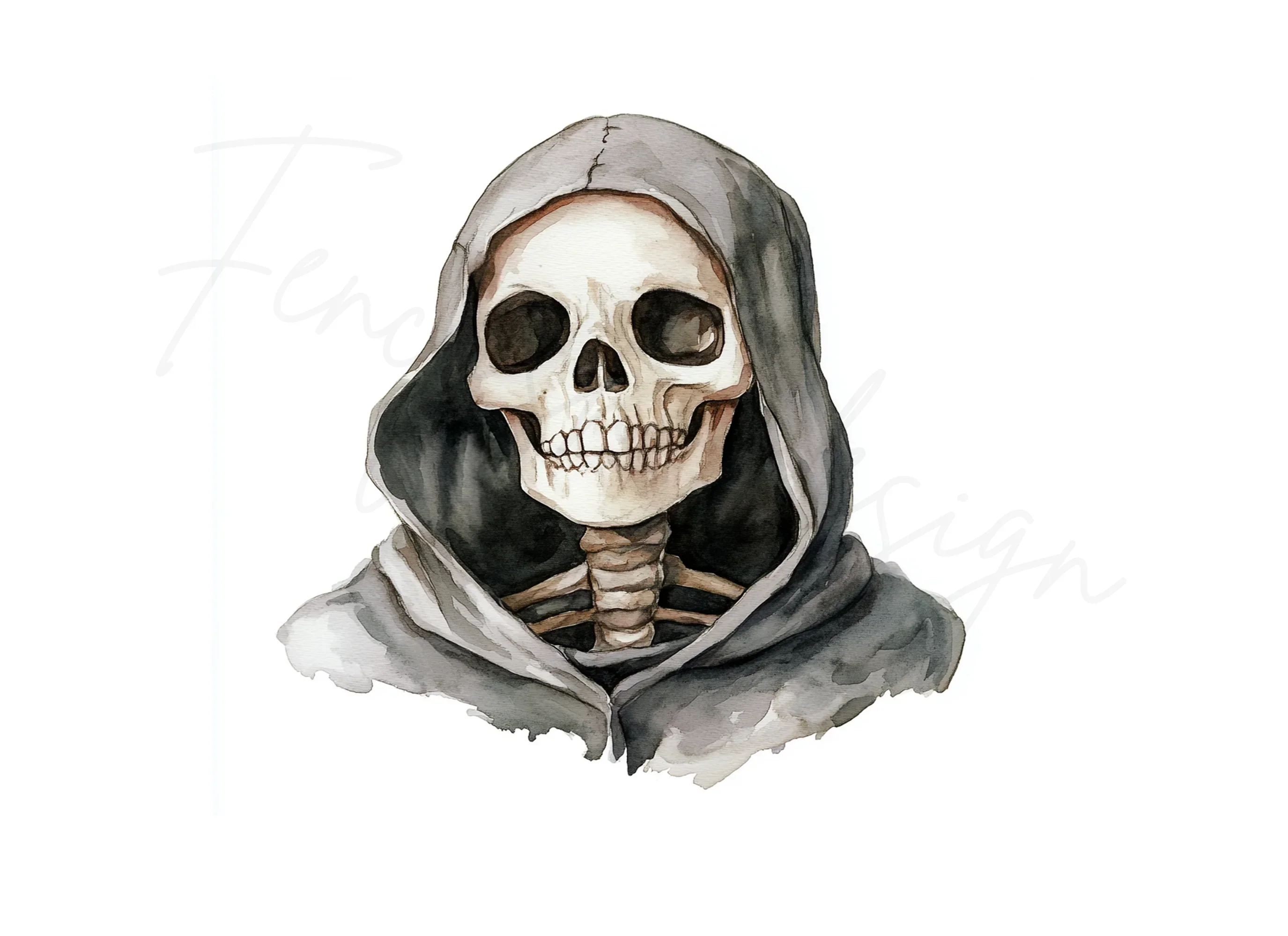 Spooky Grim Reaper Skeletons Clipart Bundle - Image 2