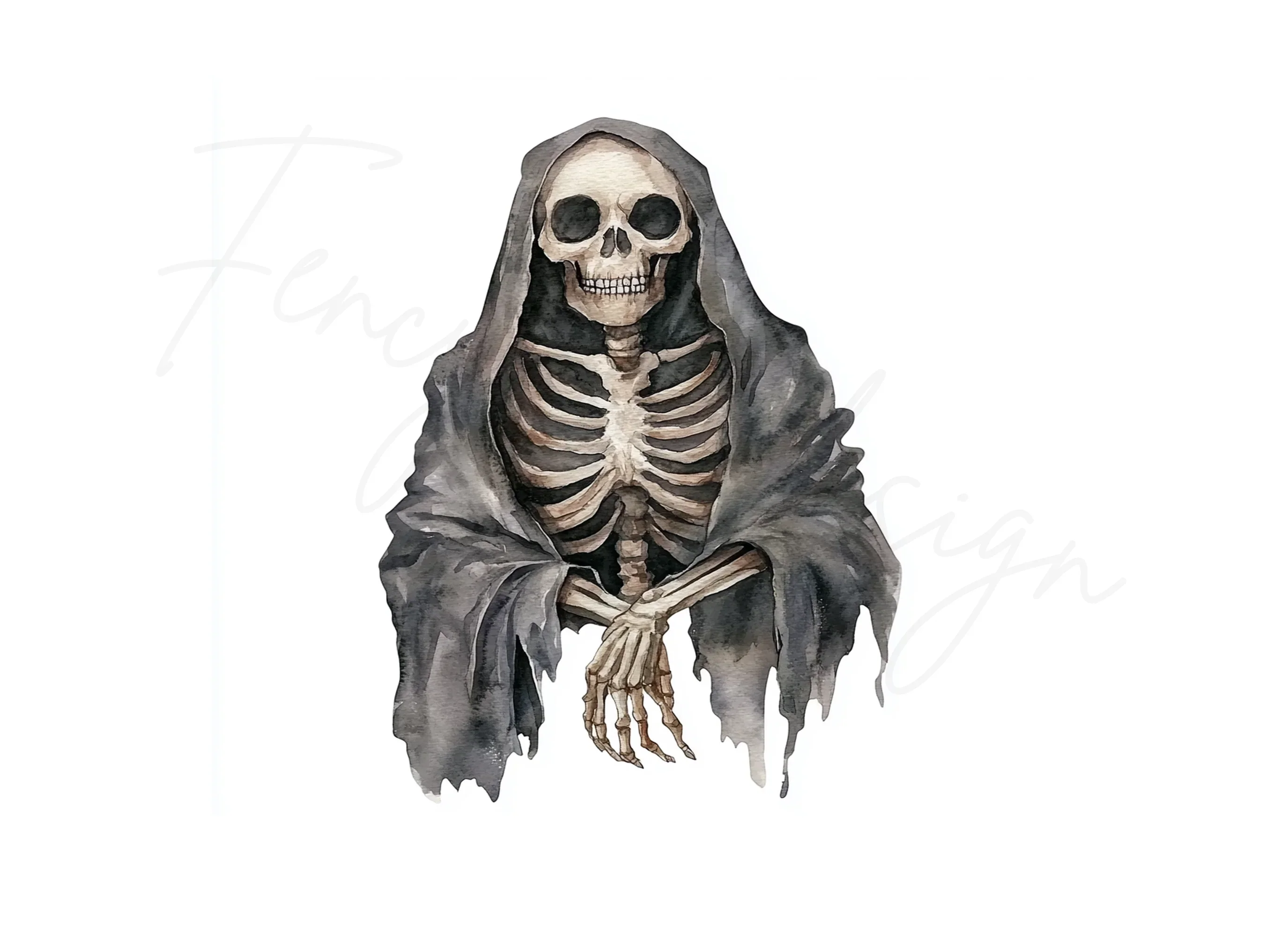 Spooky Grim Reaper Skeletons Clipart Bundle - Image 3