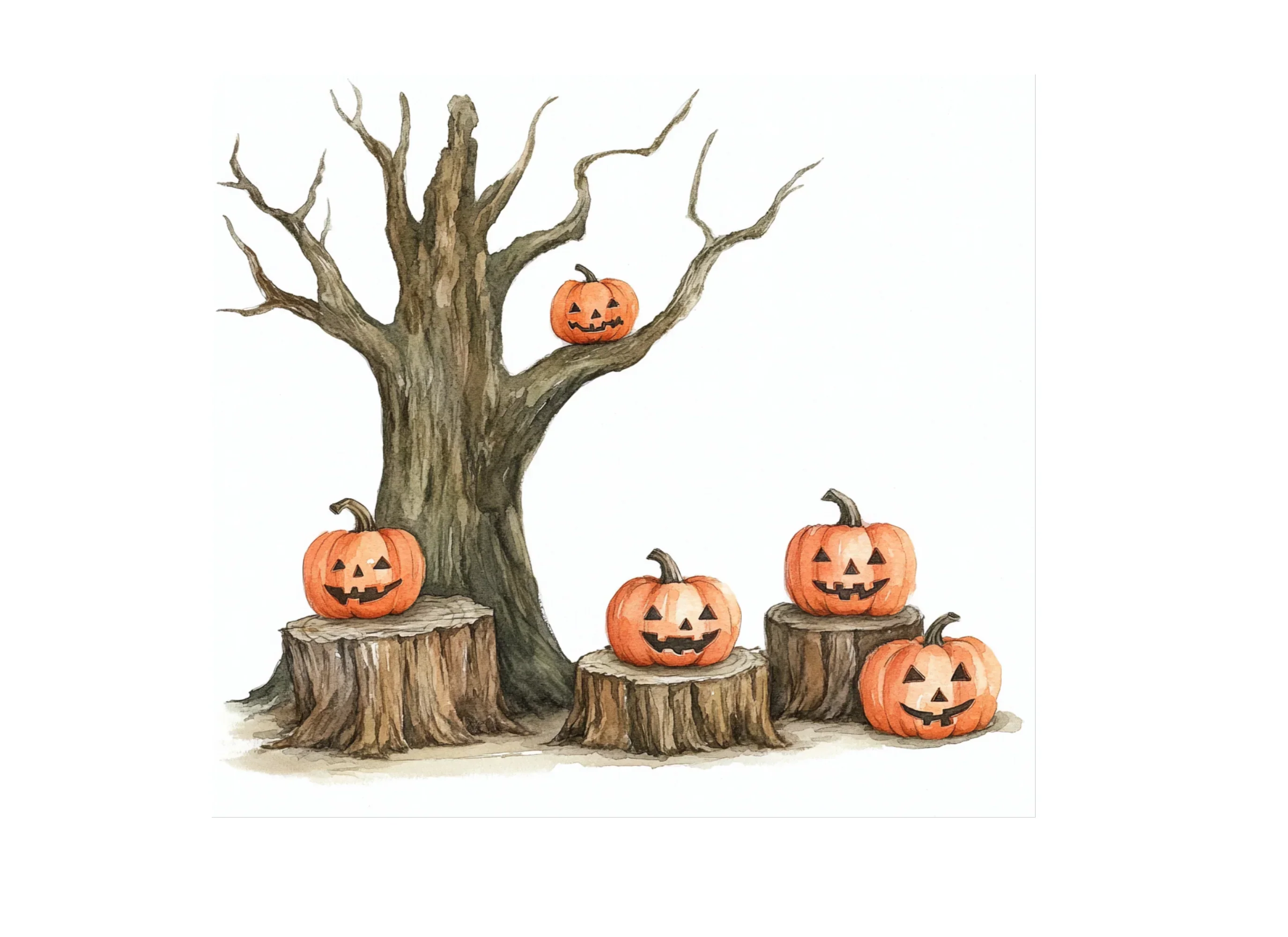 Spooky Halloween Pumpkin Tree Clipart Bundle - Image 3