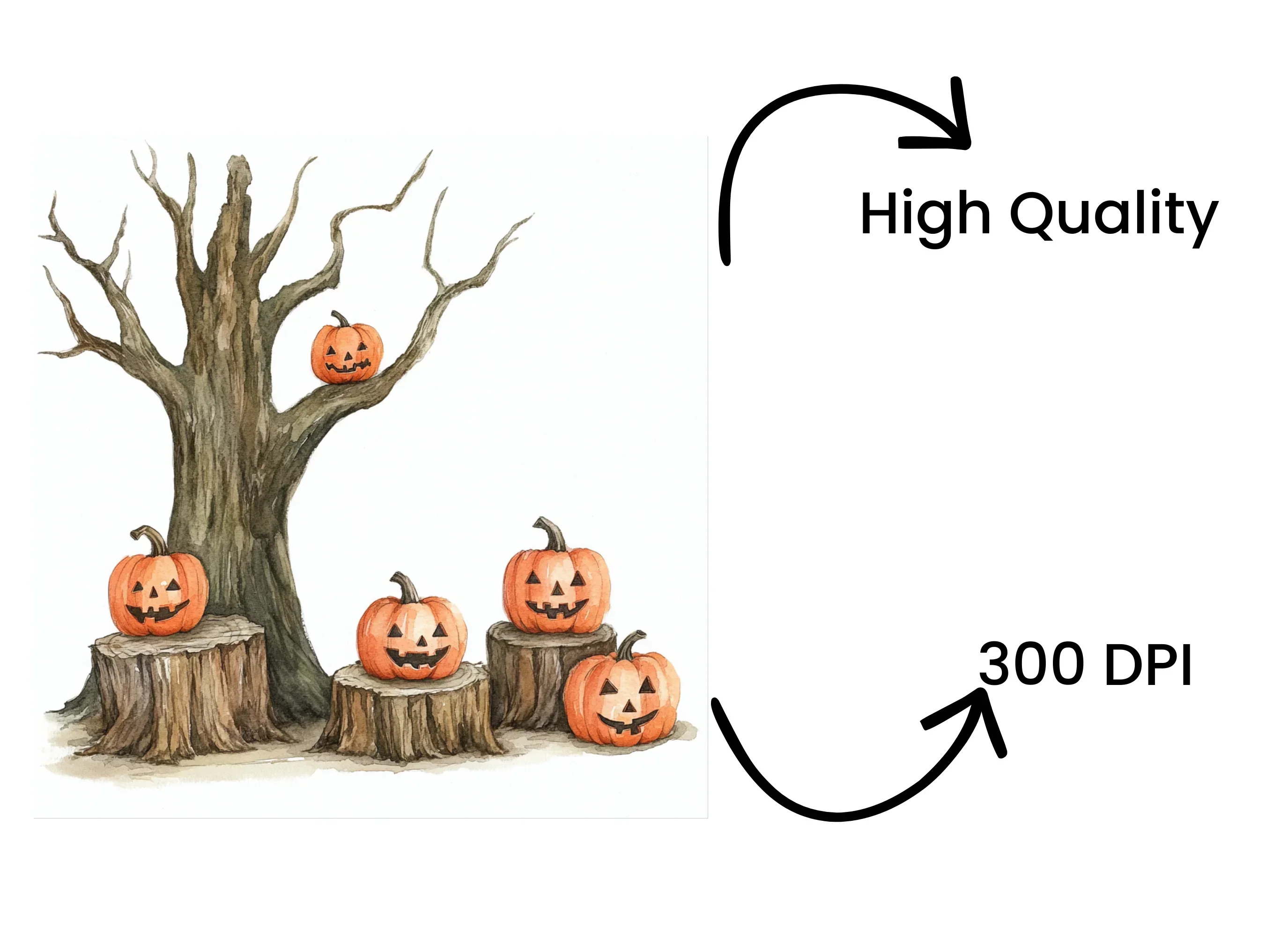 Spooky Halloween Pumpkin Tree Clipart Bundle - Image 4