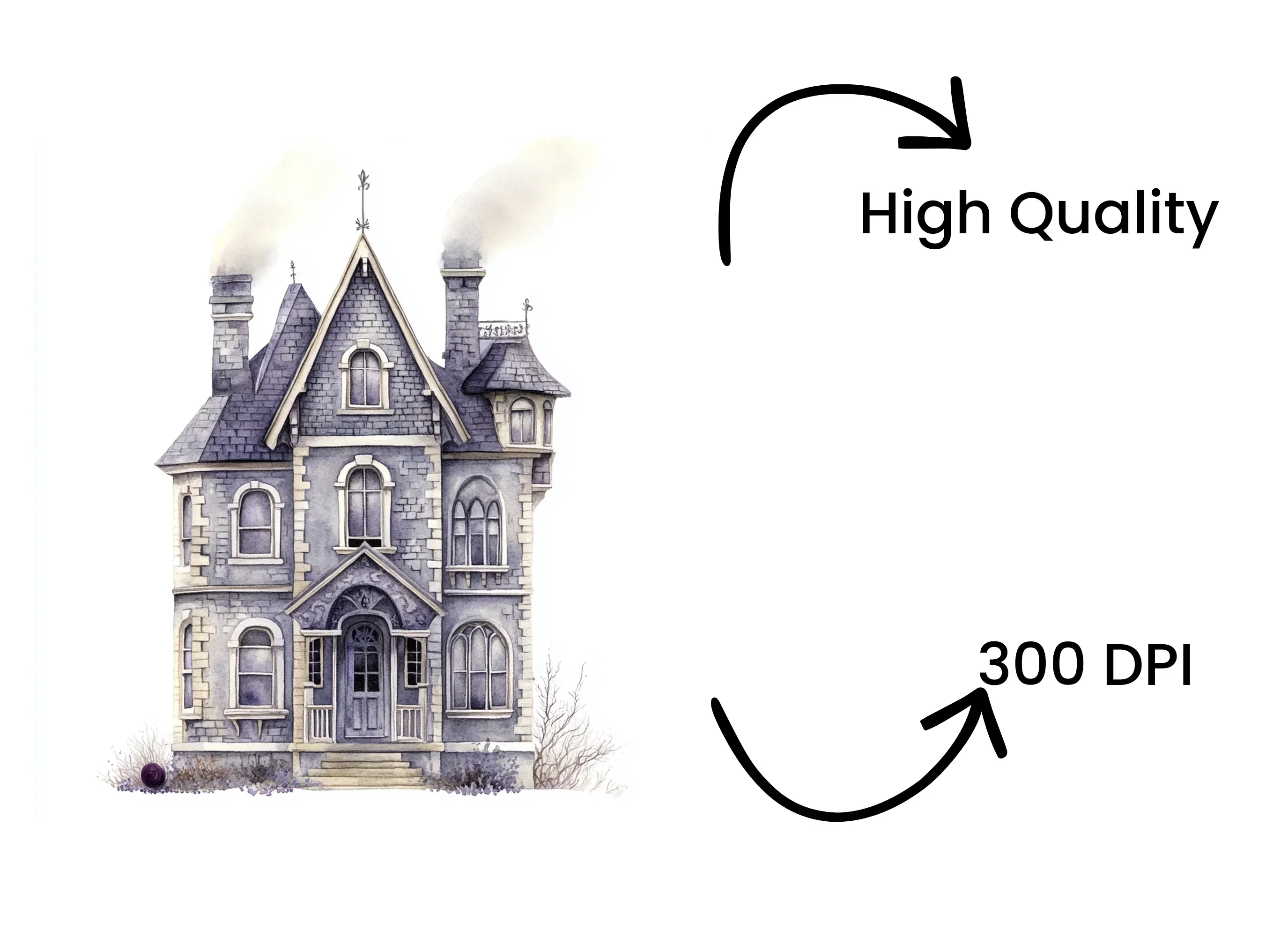 Spooky Haunted House Clipart Bundle - Image 4