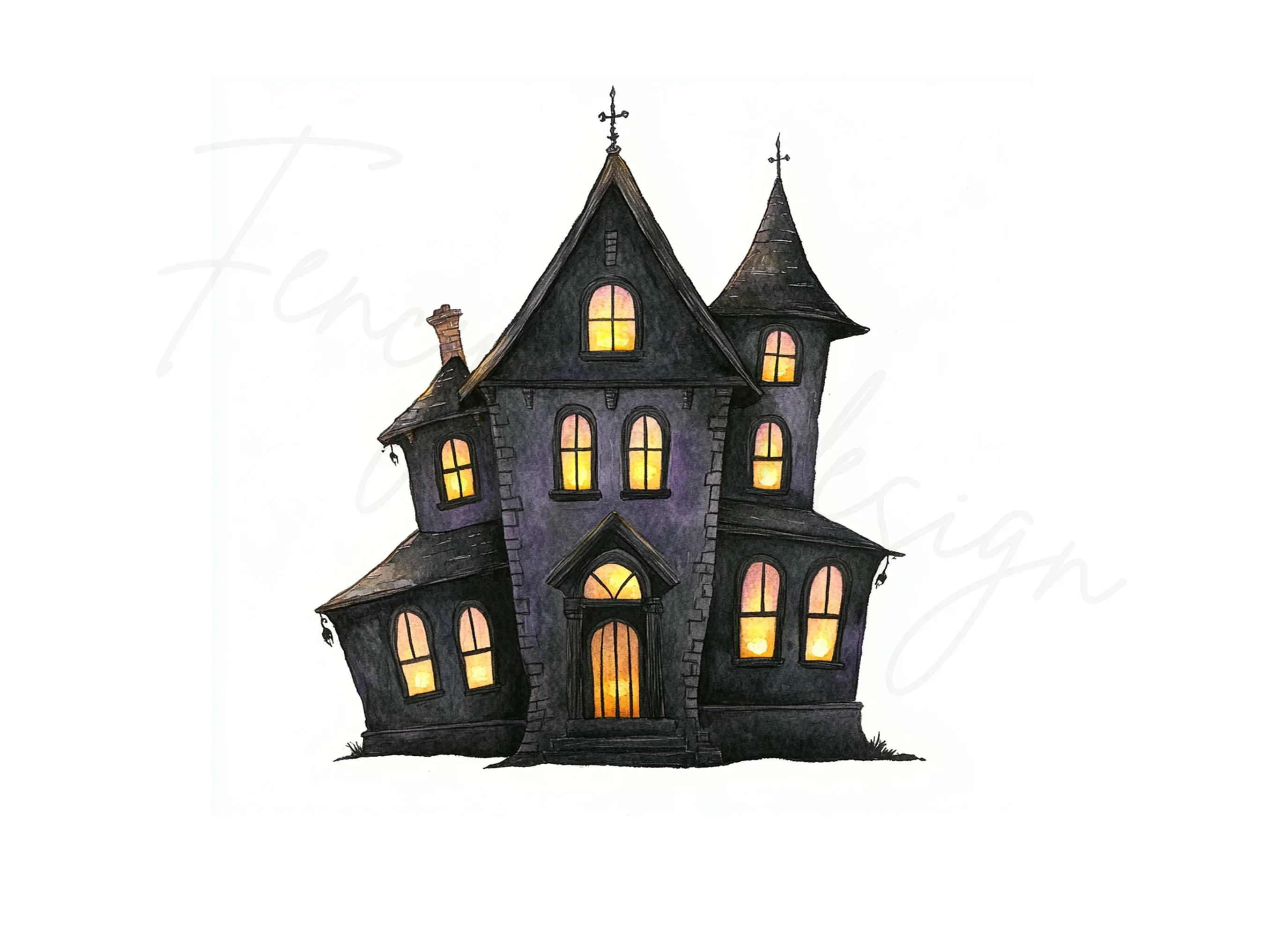 Spooky Haunted House Clipart Bundle - Image 3