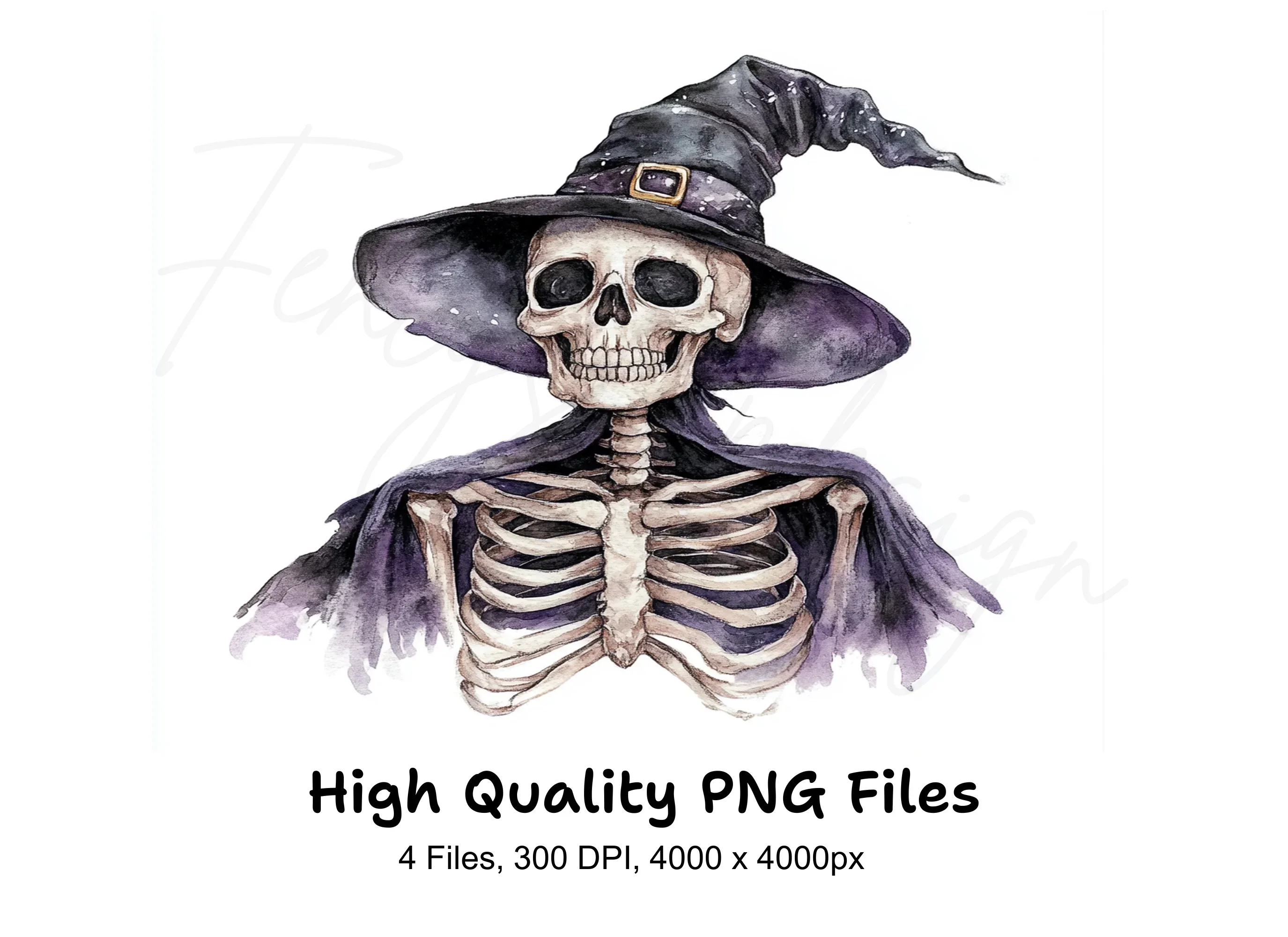 Spooky Skeleton Witch Clipart Bundle