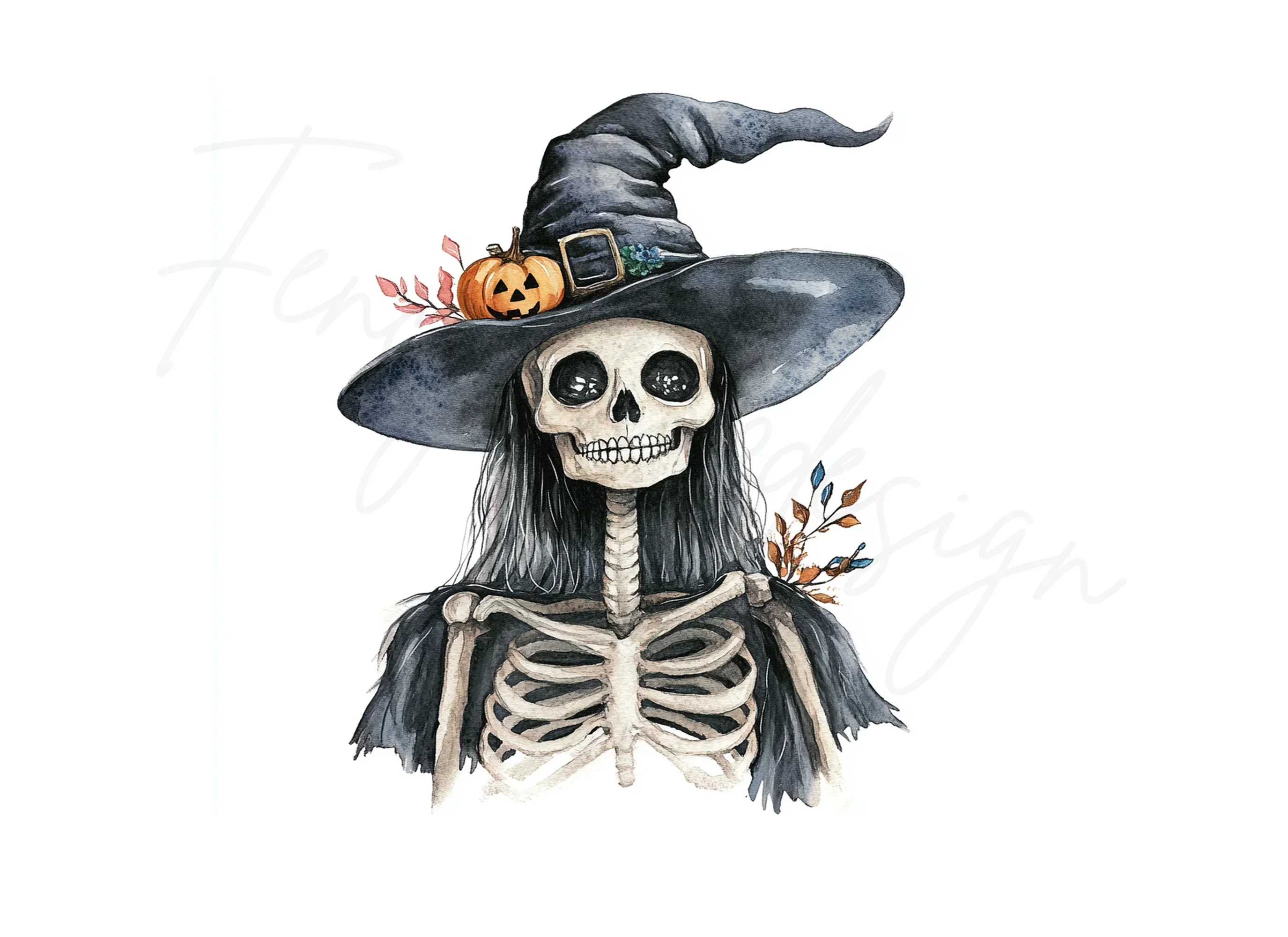 Spooky Skeleton Witch Clipart Bundle - Image 2