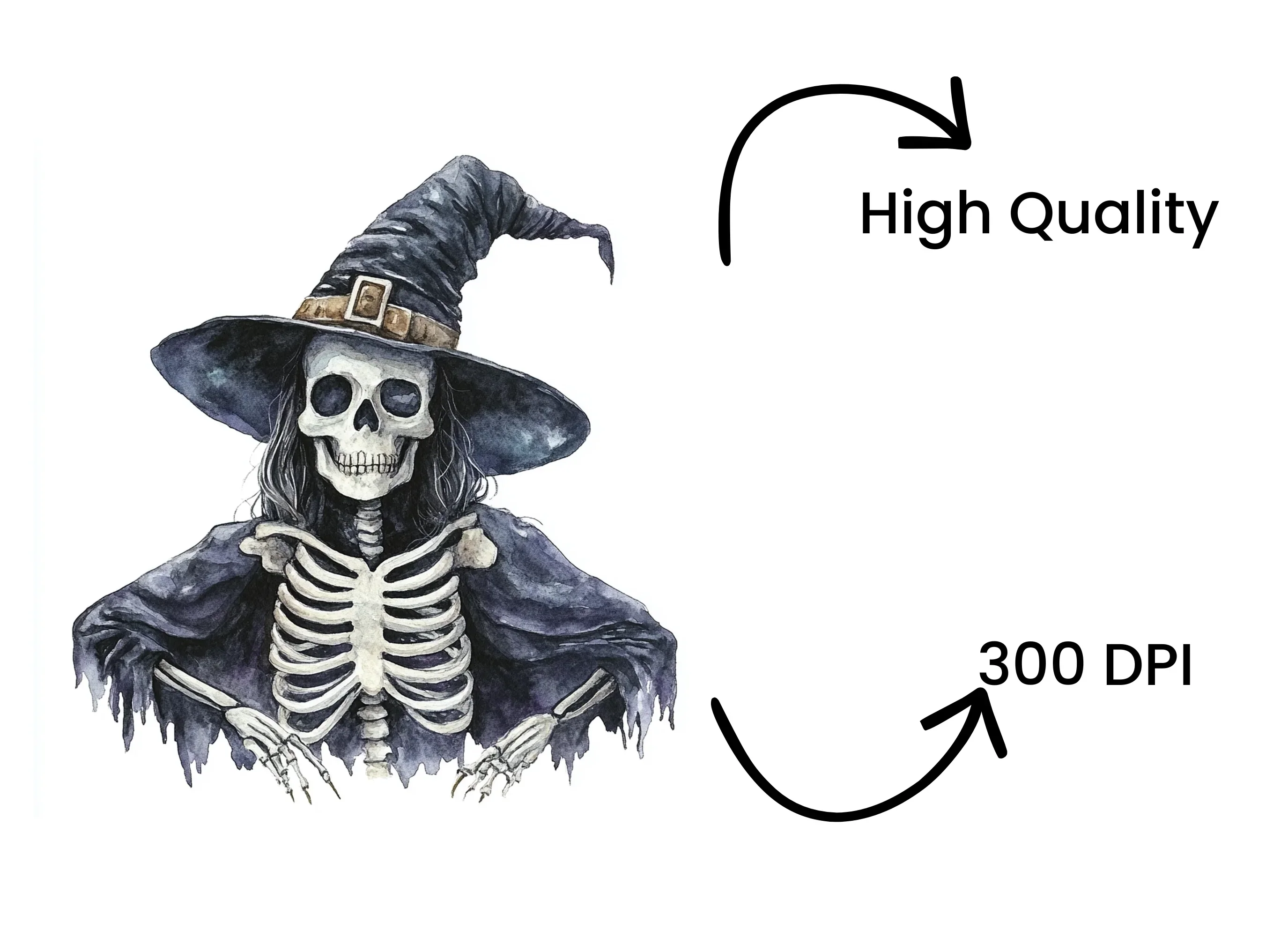 Spooky Skeleton Witch Clipart Bundle - Image 4