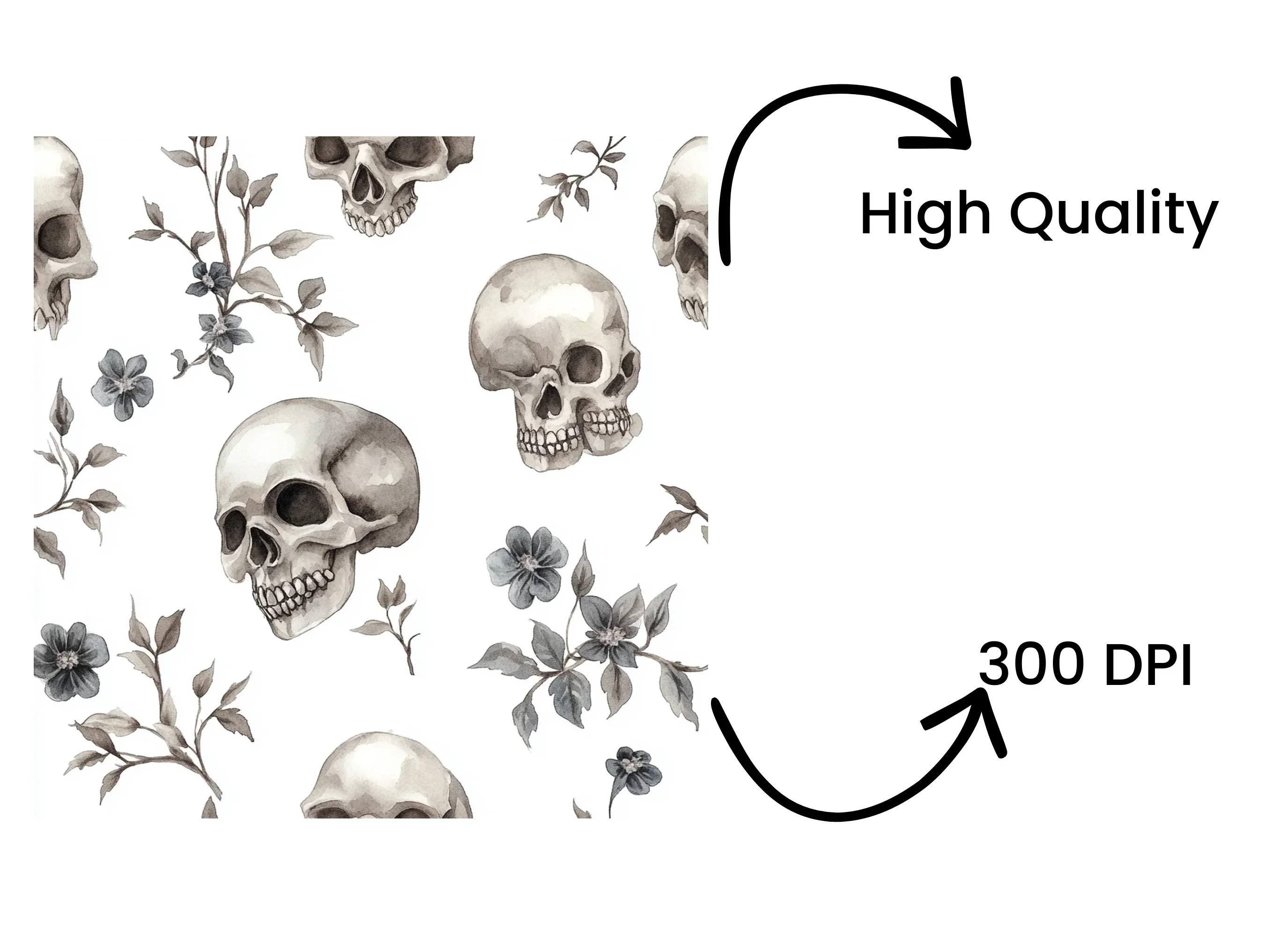 Spooky Skull and Foliage Clipart Bundle - Image 4