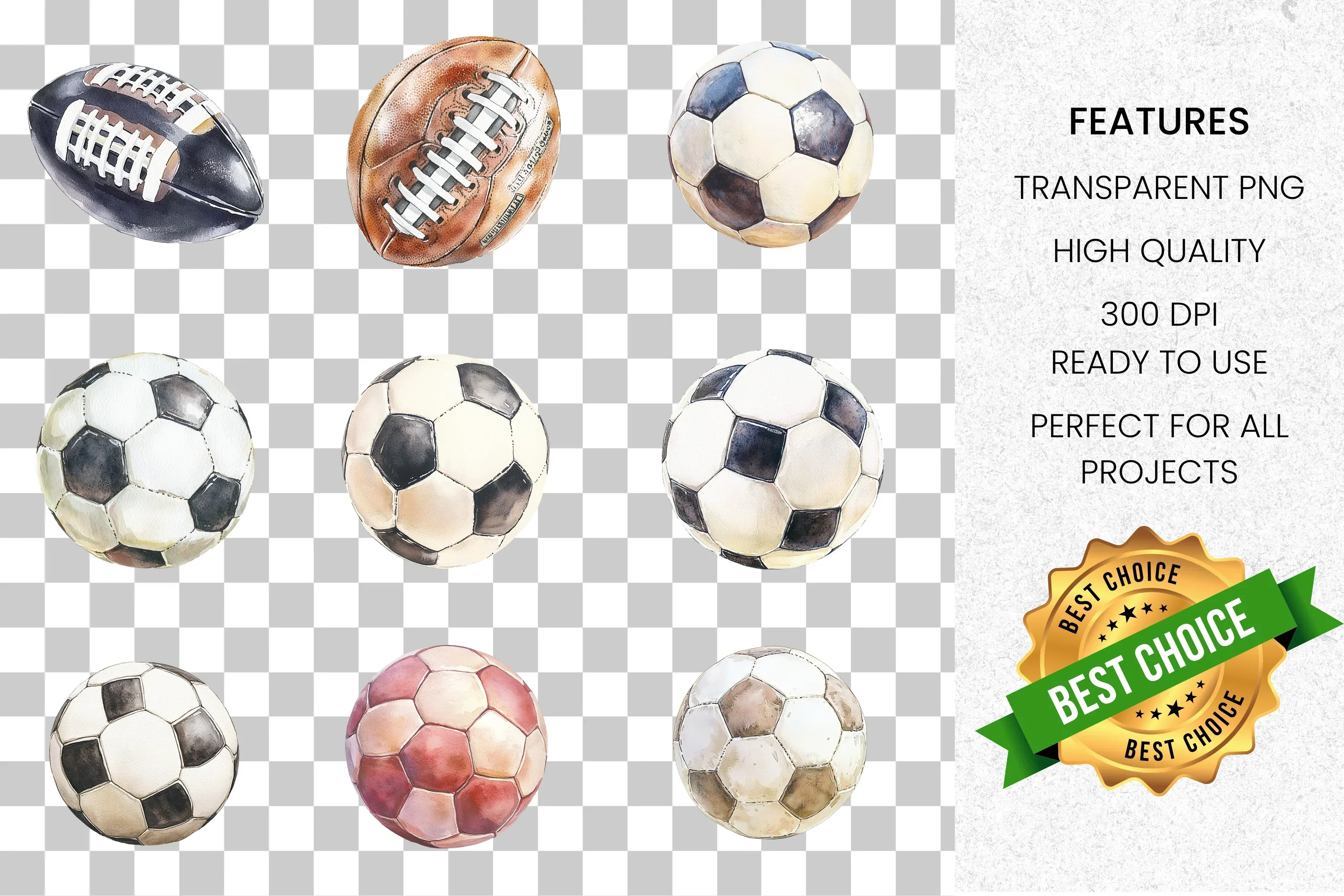 Sports Balls Clipart Bundle - Image 7