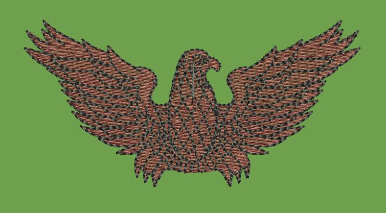 Spread Wing Avian Emblem Embroidery Design