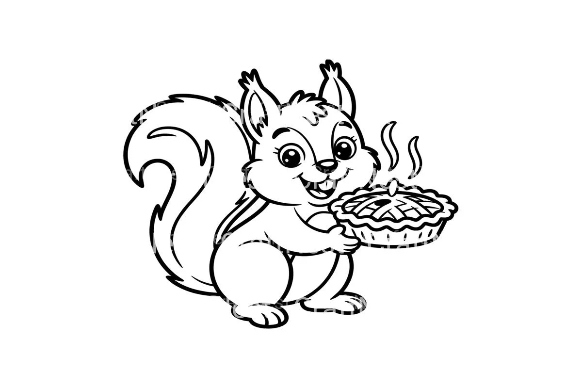Squirrel with Pie Coloring Books - Image 3