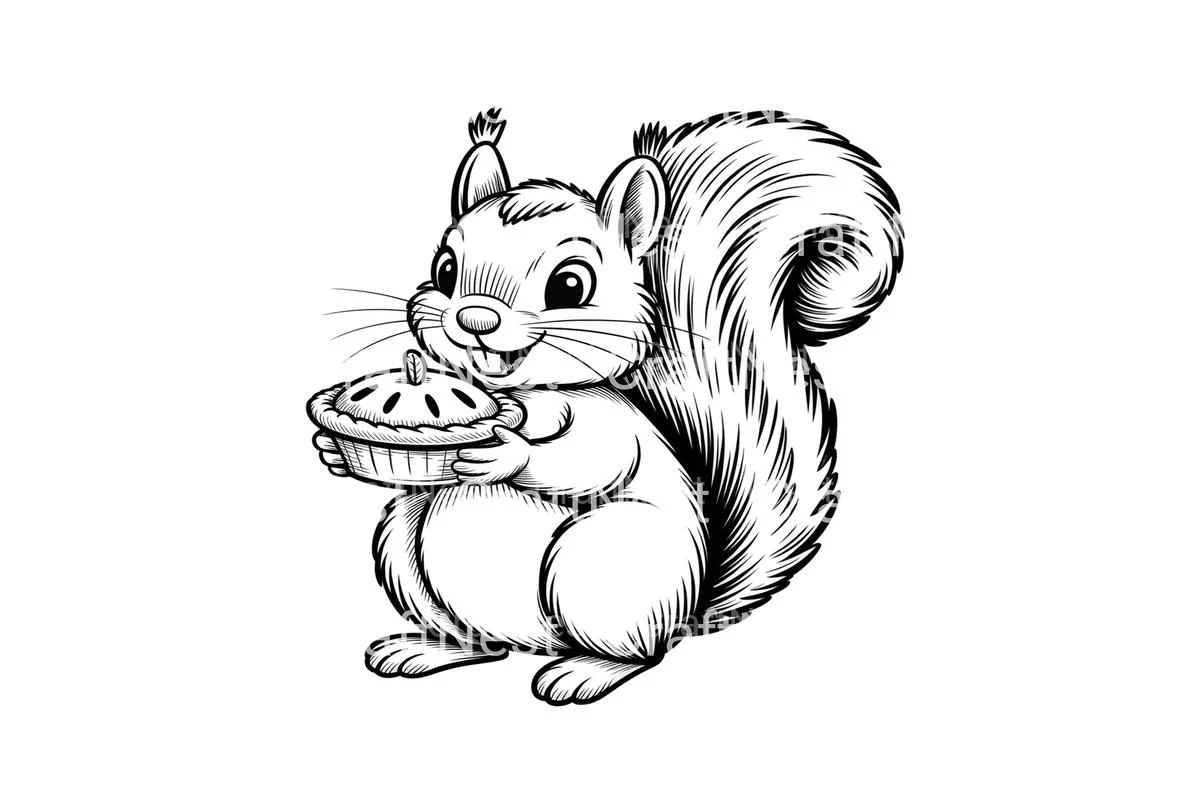 Squirrel with Pie Coloring Books - Image 4