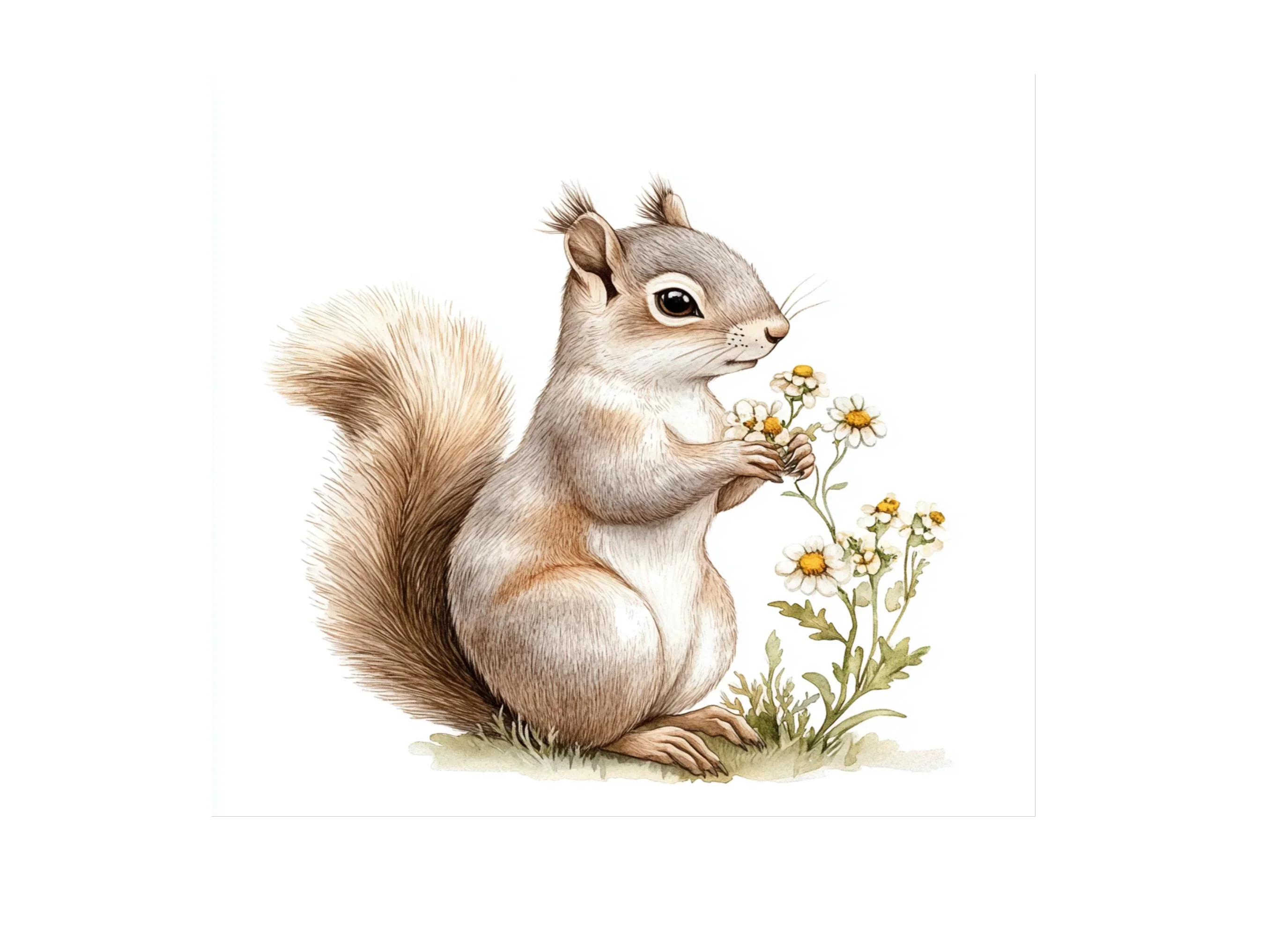 Squirrels with Flowers Clipart Bundle - Image 2