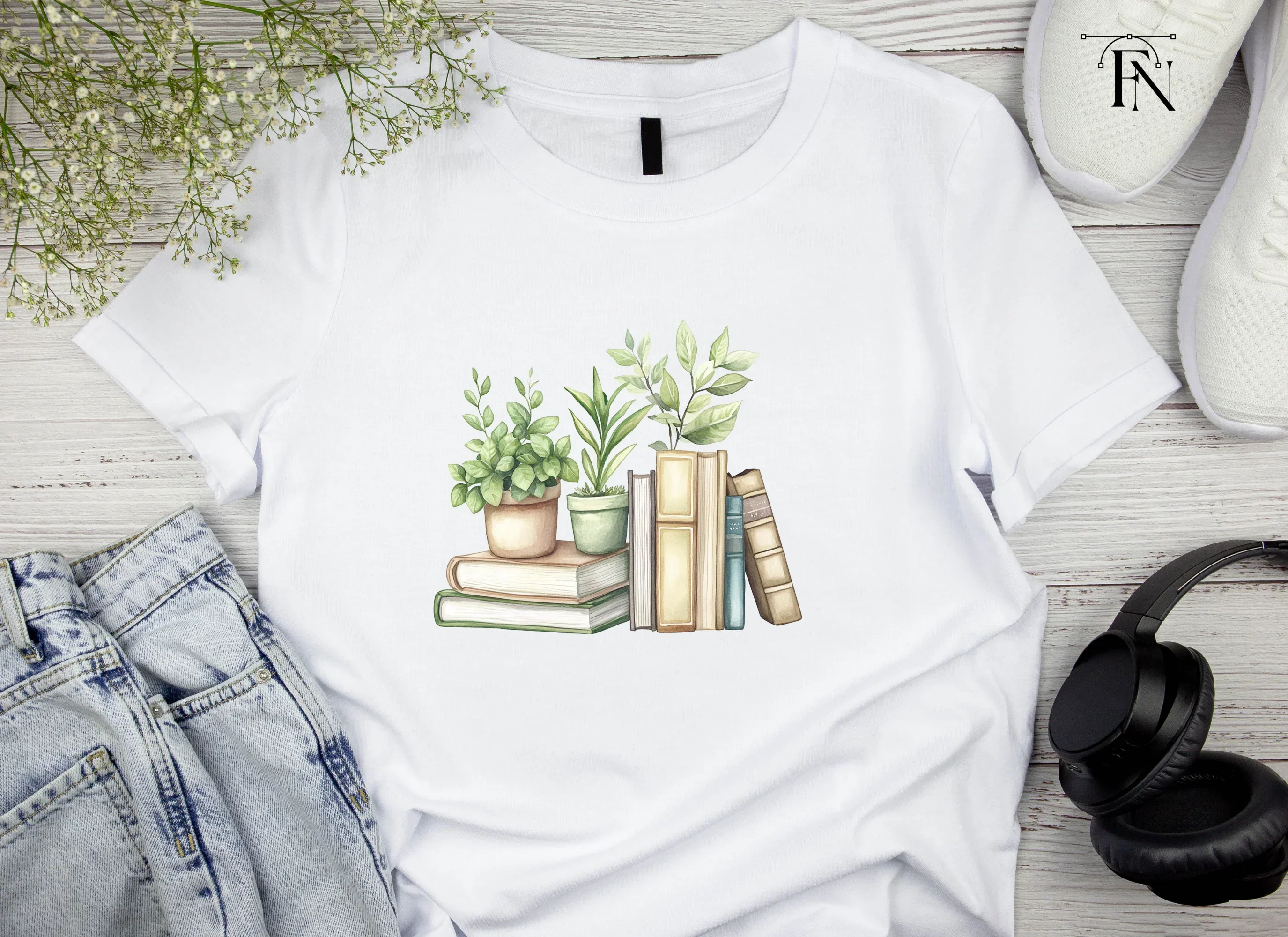 Stack of Books with Plants Clipart Bundle - Image 4