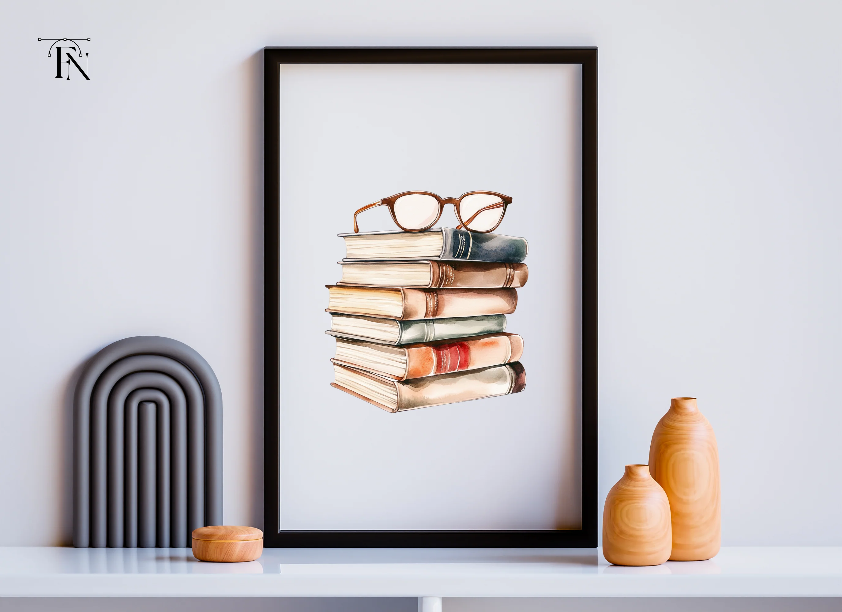 Stack of Books with Reading Glasses Clipart Bundle - Image 6