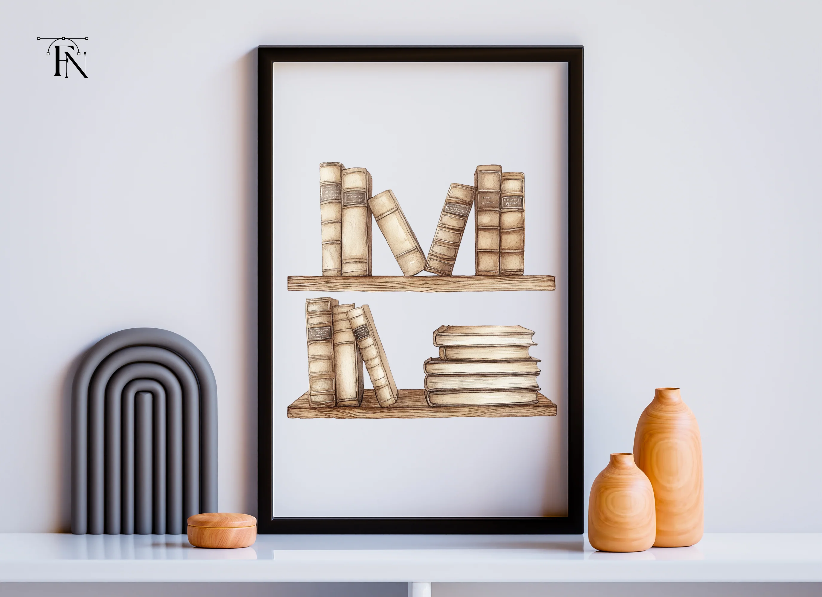 Stacked Books and Shelf Clipart Bundle - Image 6