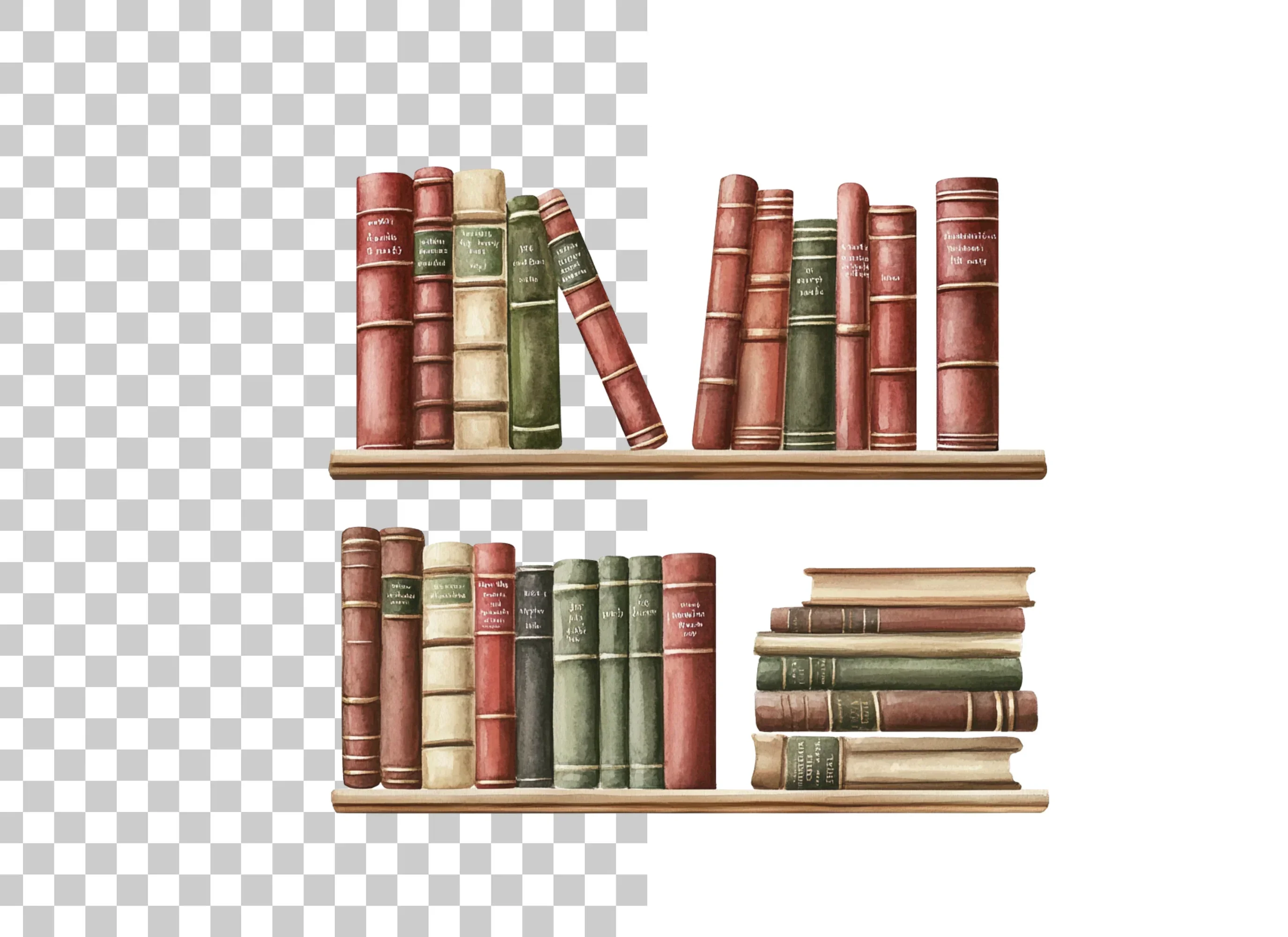 Stacked Books Clipart Bundle - Image 2