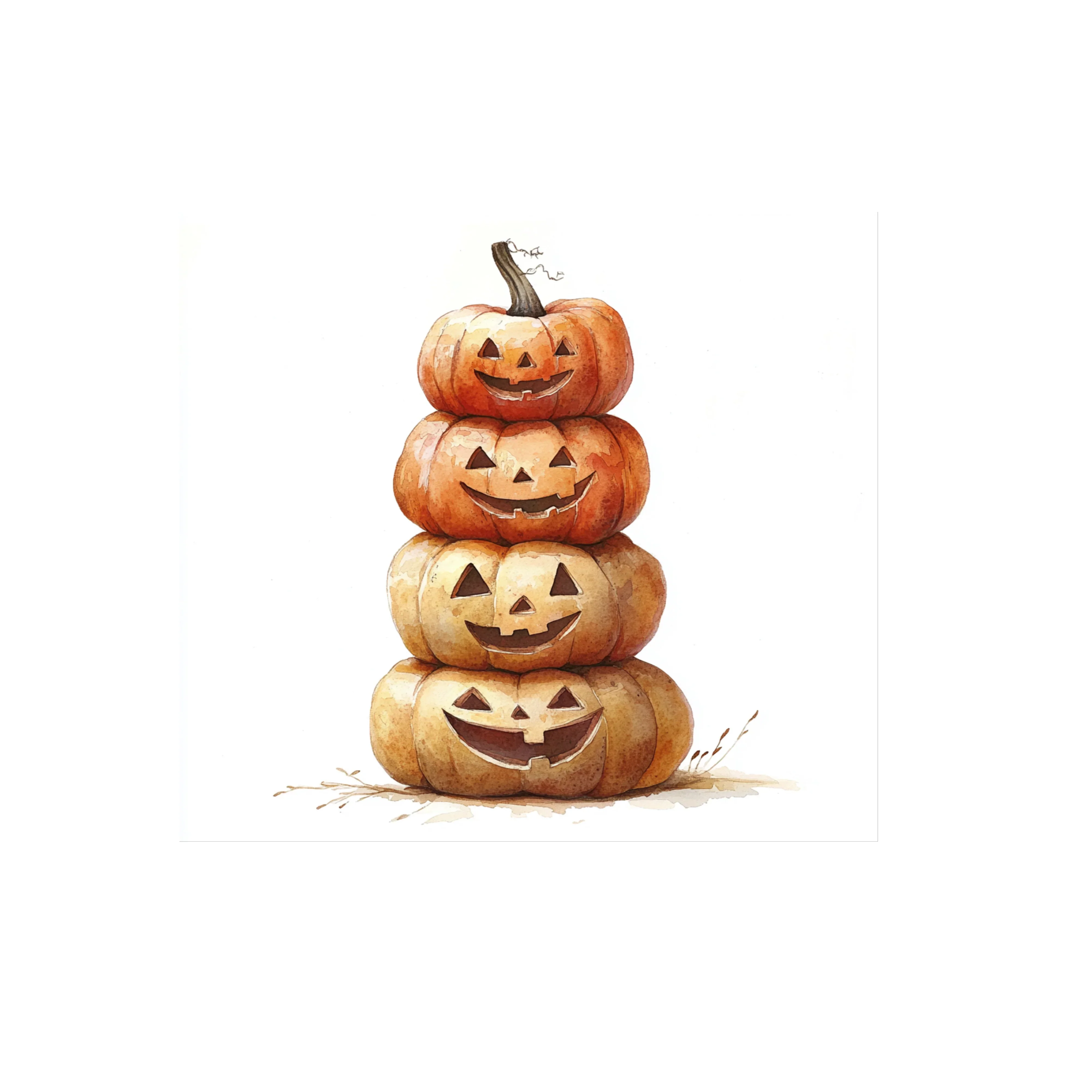 Stacked Halloween Jack Lantern Clipart Bundle - Image 2