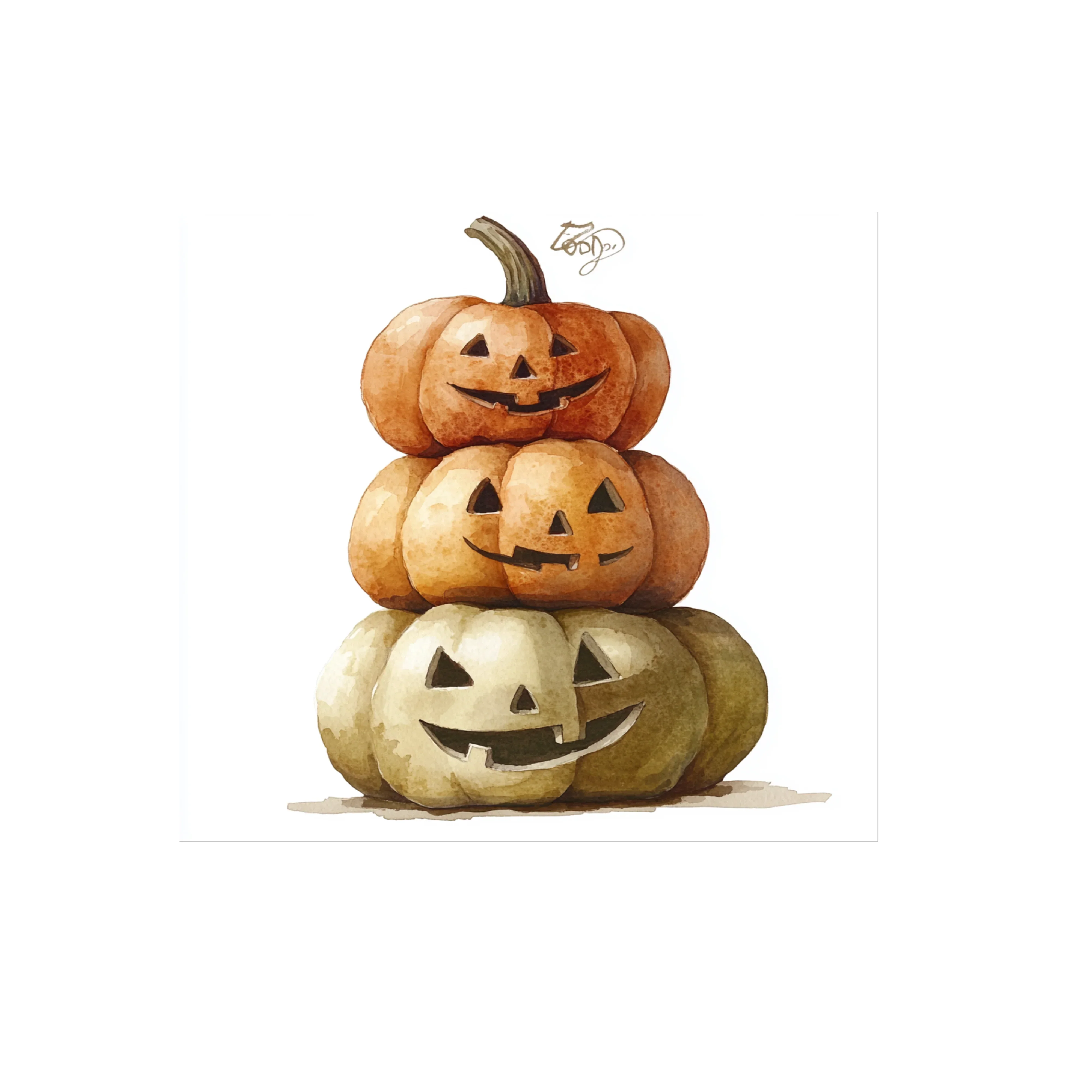Stacked Halloween Jack Lantern Clipart Bundle - Image 3