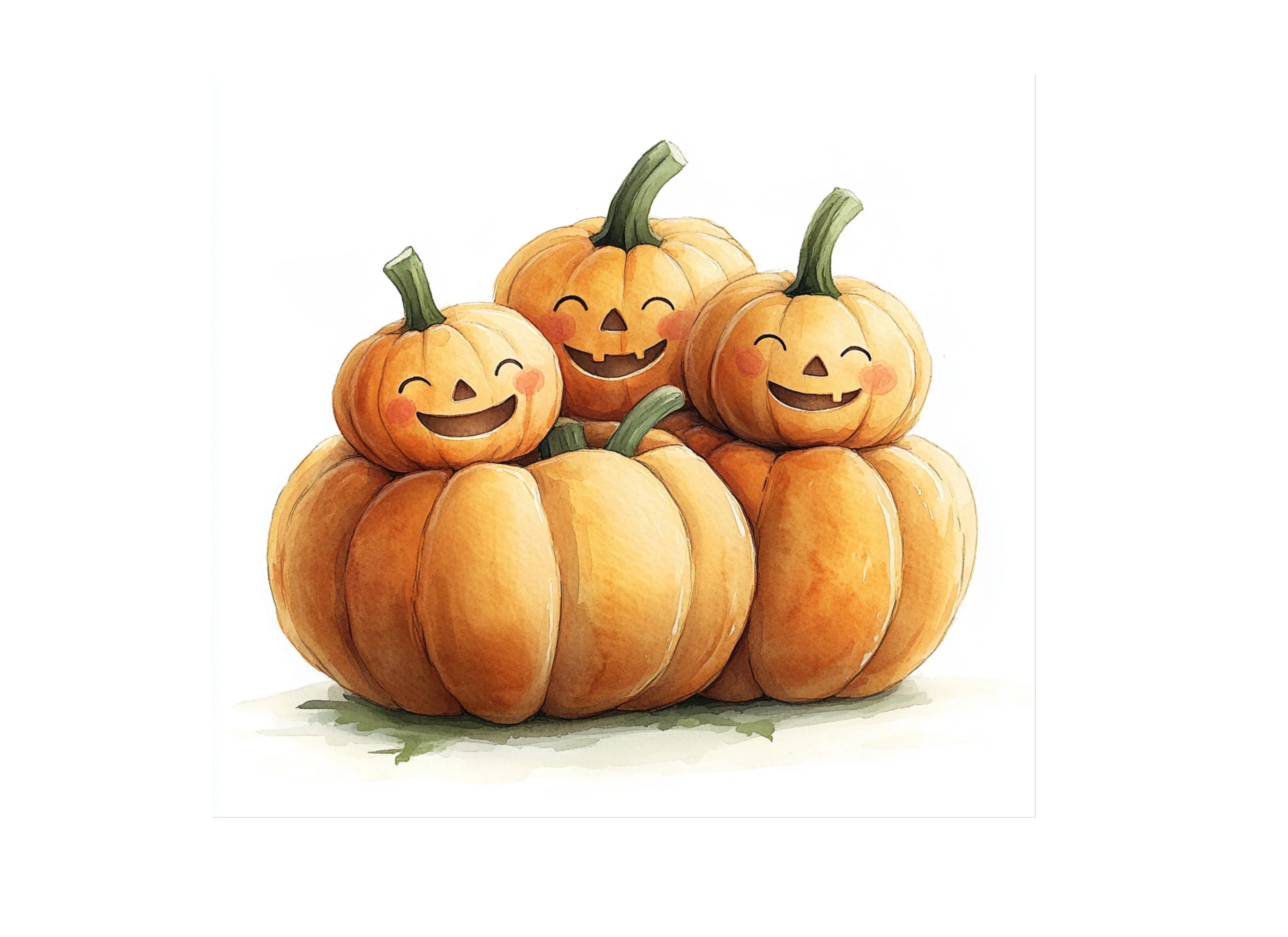 Stacked Happy Halloween Pumpkin Clipart Bundle - Image 3