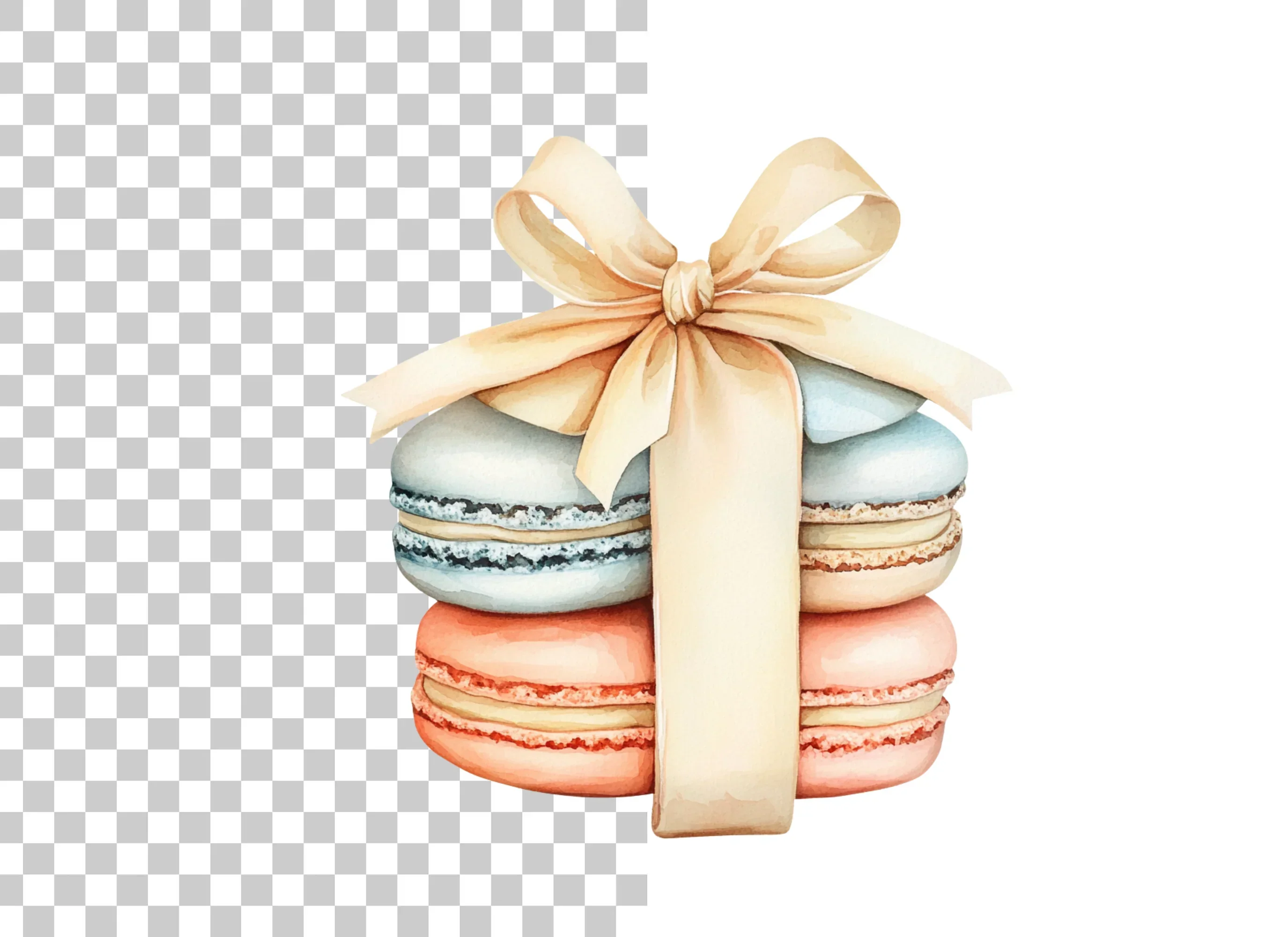 Stacked Macaron Gift Clipart Bundle - Image 3