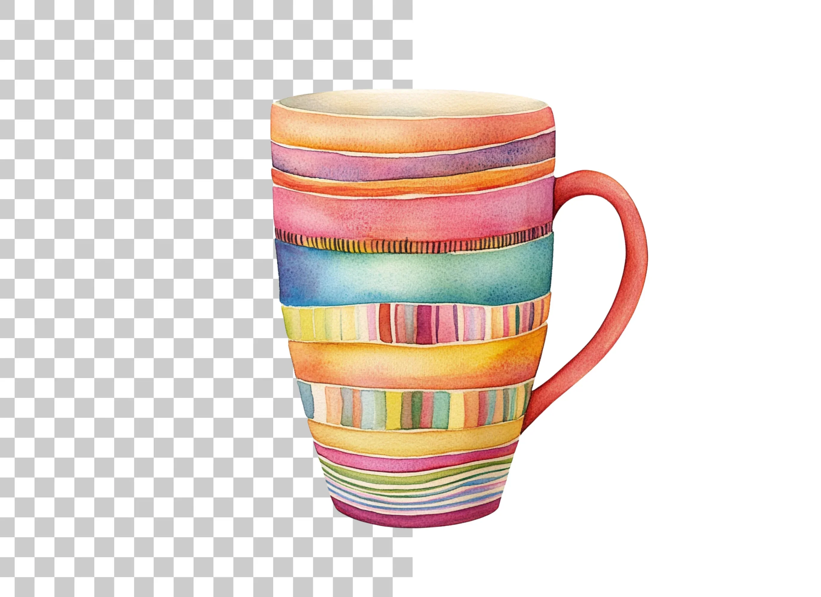 Stacked Striped Mugs Clipart Bundle - Image 2
