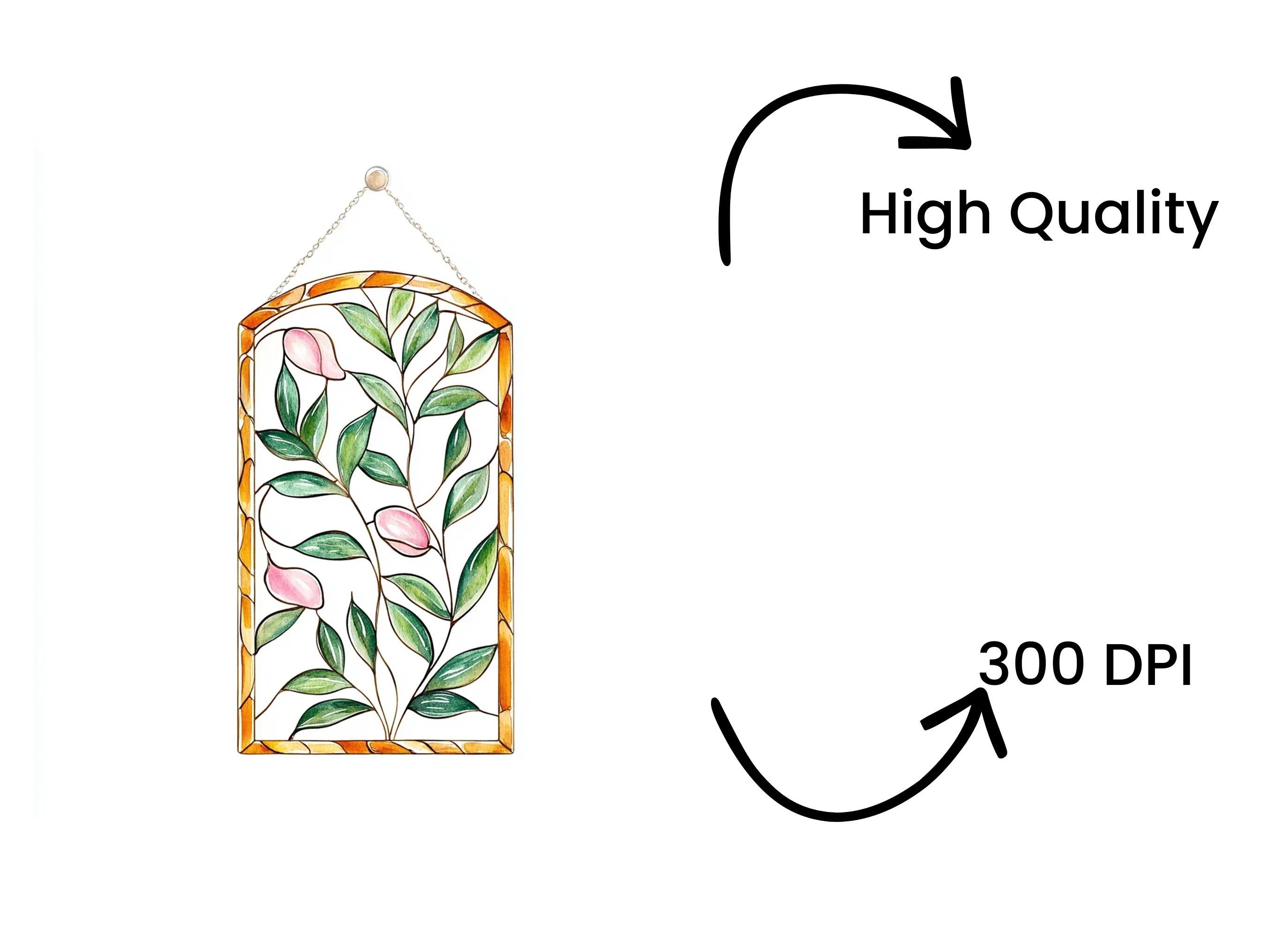 Stained Glass Botanical Clipart Bundle - Image 4