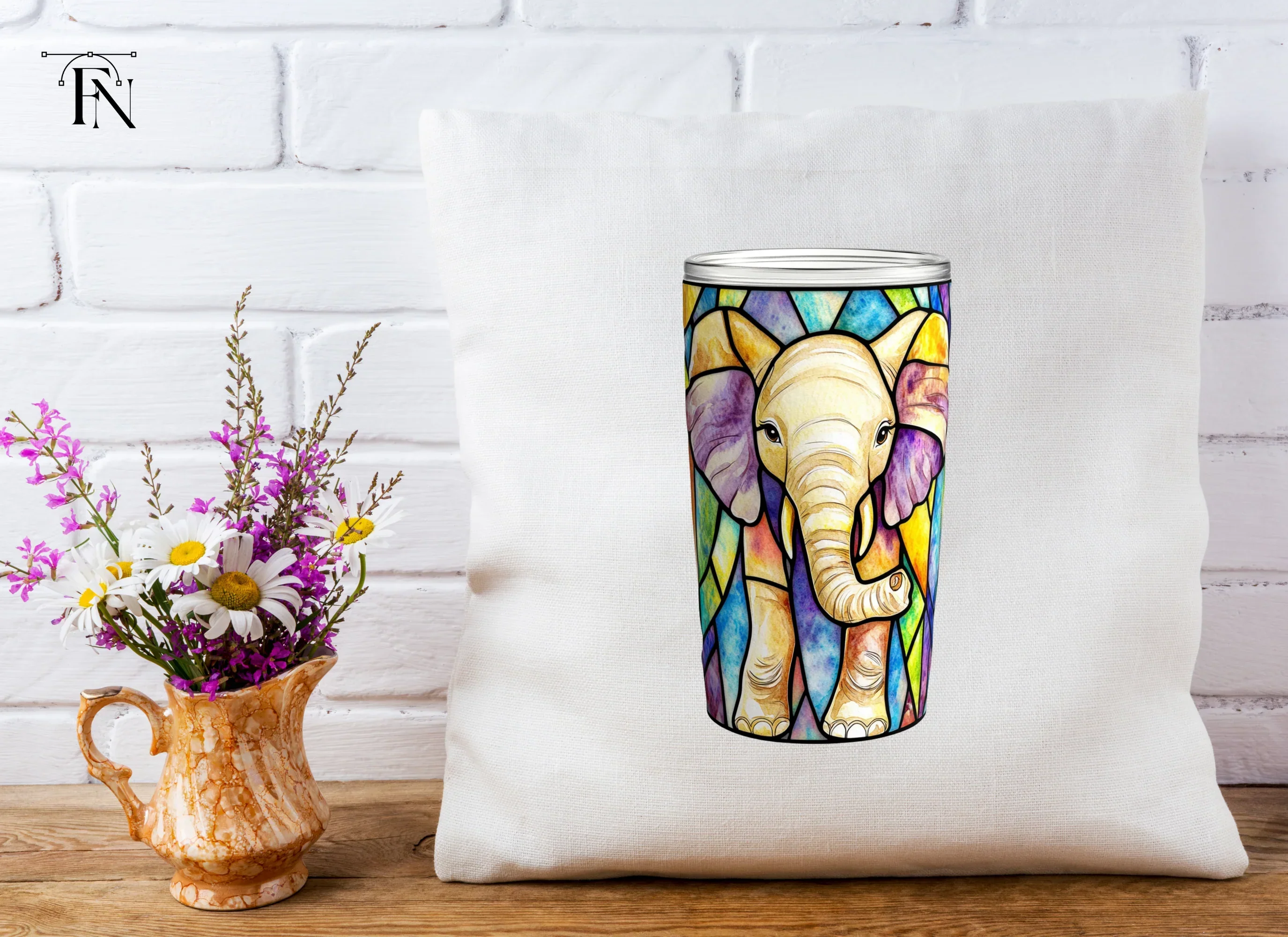 Stained Glass Elephant Clipart Bundle - Image 5