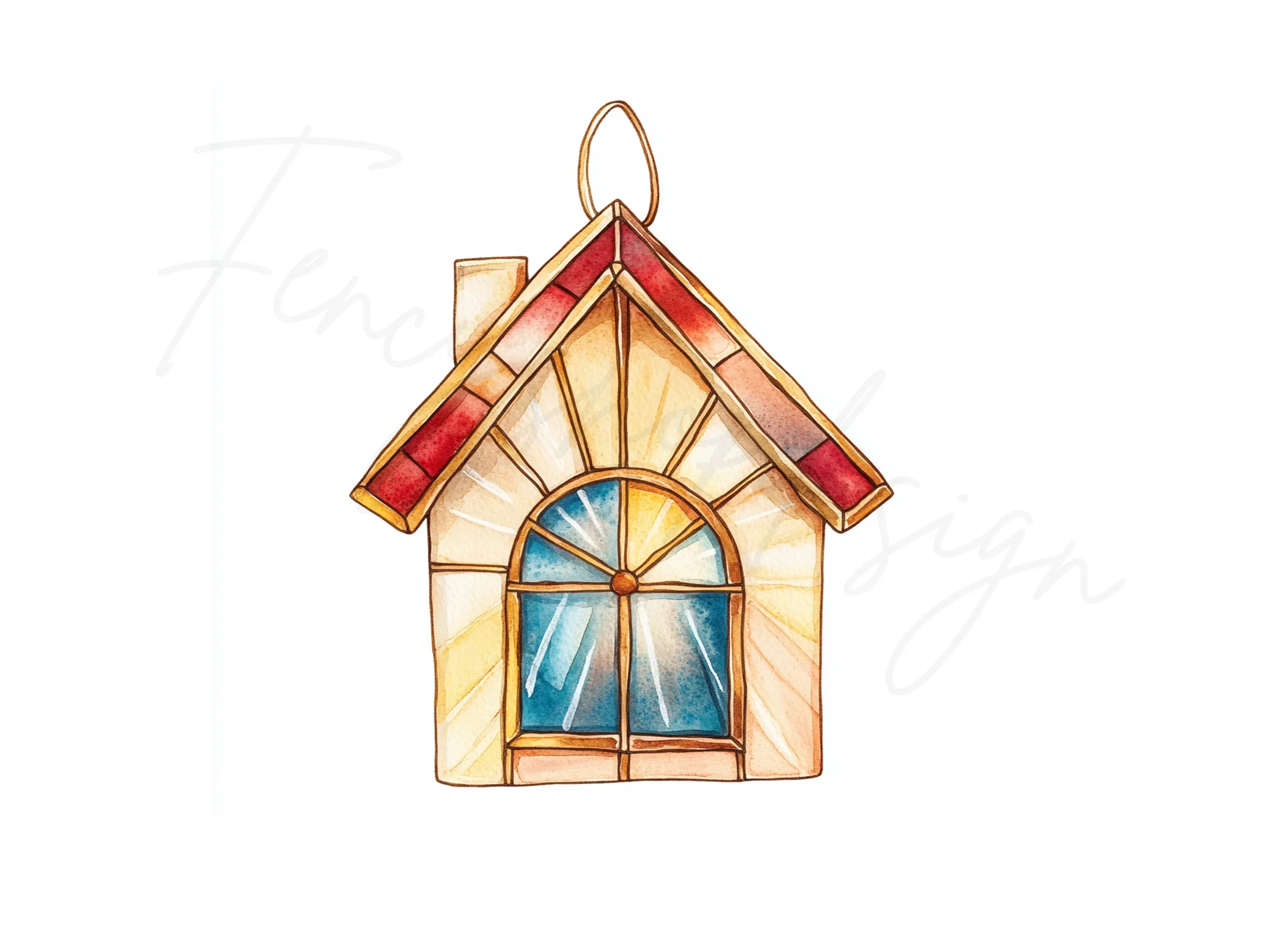 Stained Glass House Lanterns Clipart Bundle - Image 3