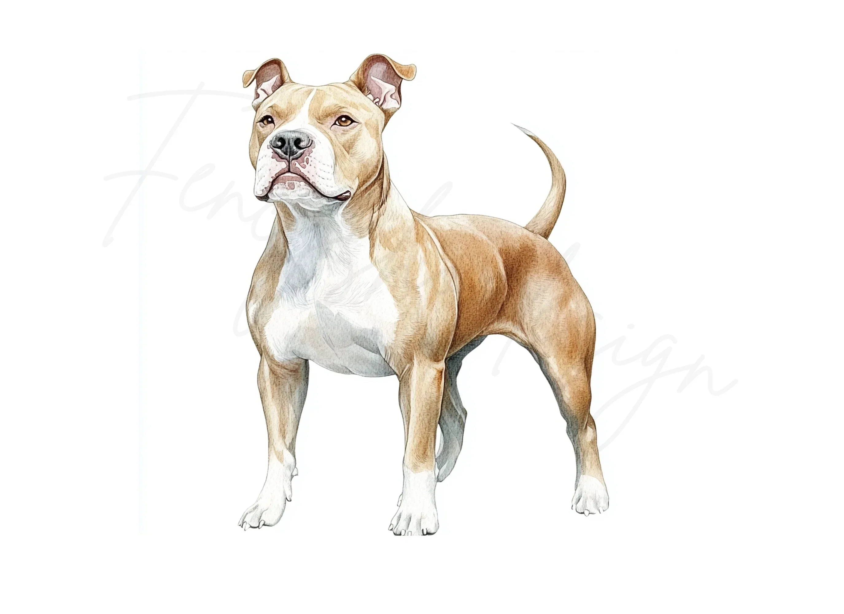 Standing Pitbull Dog Clipart Bundle - Image 3
