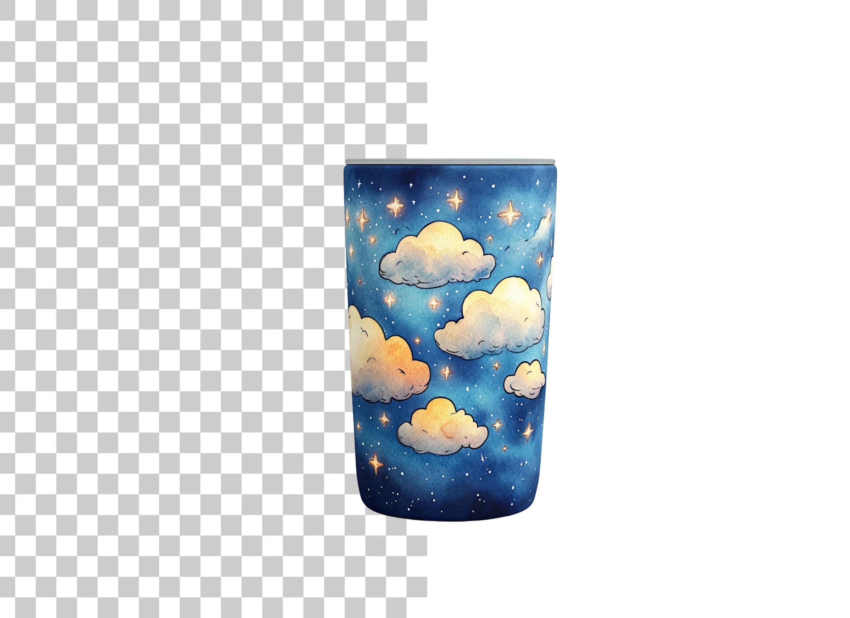 Starry Night Clouds Tumbler Clipart Bundle - Image 2