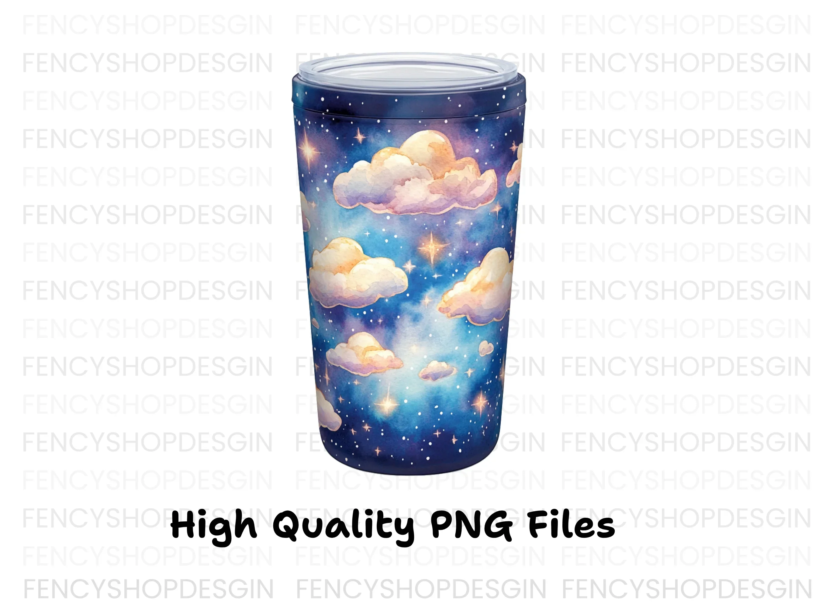 Starry Night Clouds Tumbler Clipart Bundle - Image 3