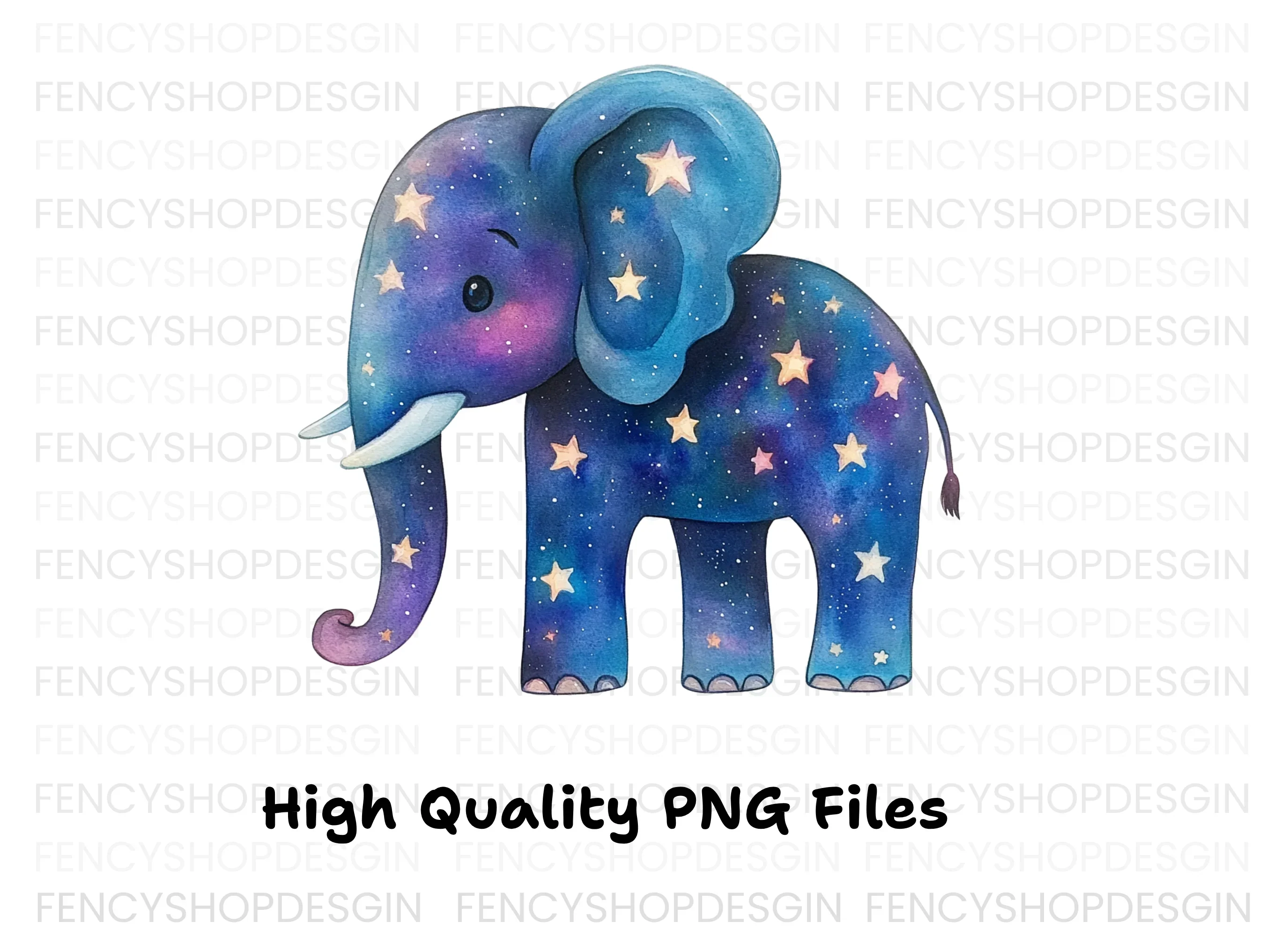Starry Night Elephant Clipart Bundle - Image 2