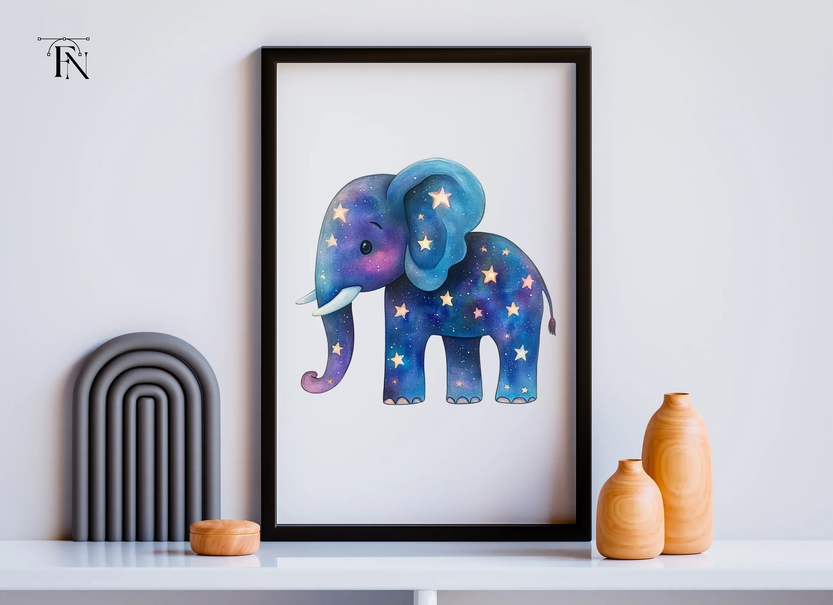 Starry Night Elephant Clipart Bundle - Image 5